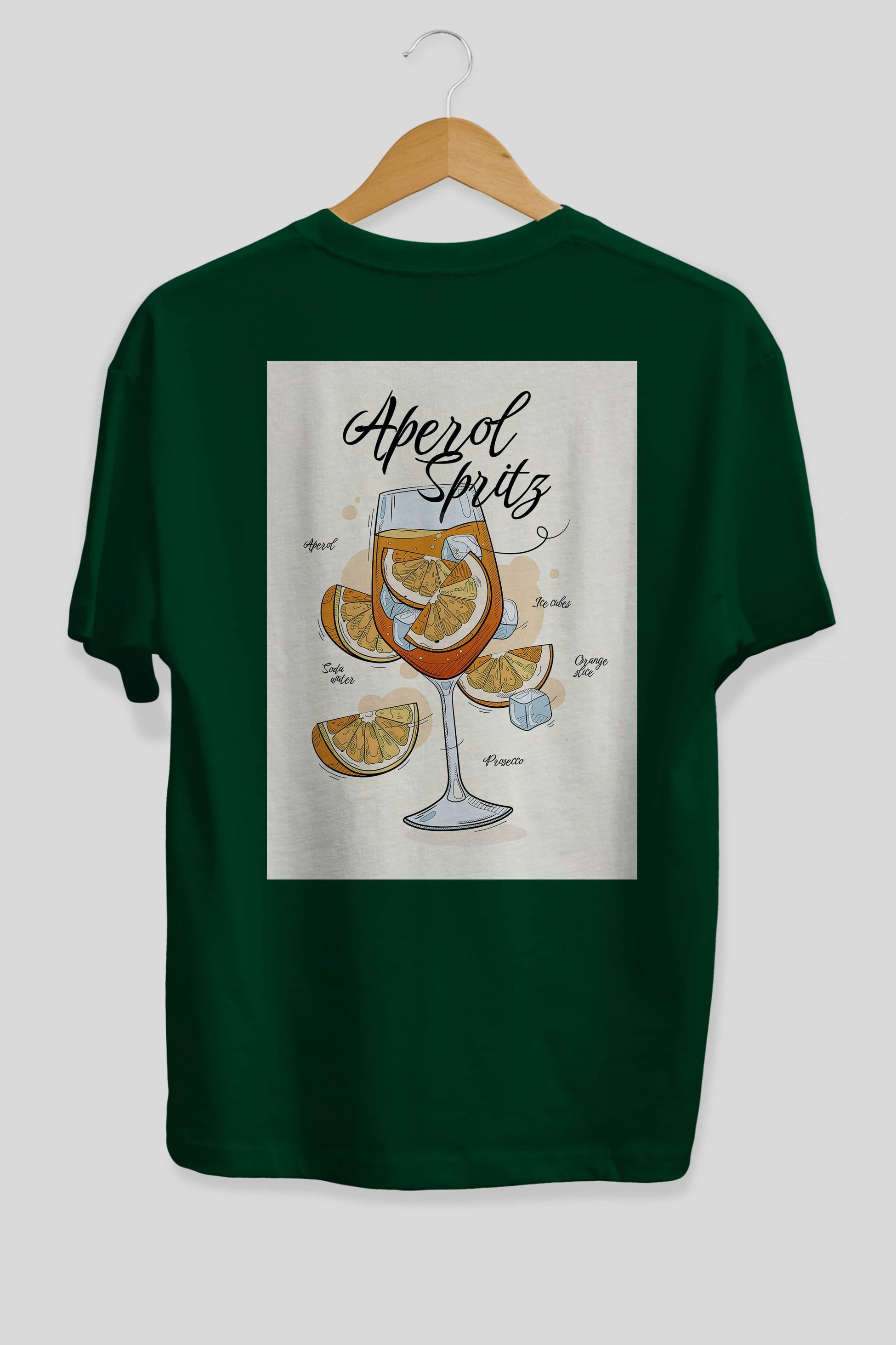 Aperol Spritz 6 Arka Baskılı Oversize t-shirt Erkek Kadın Unisex %100 Pamuk Bisiklet Yaka tişort