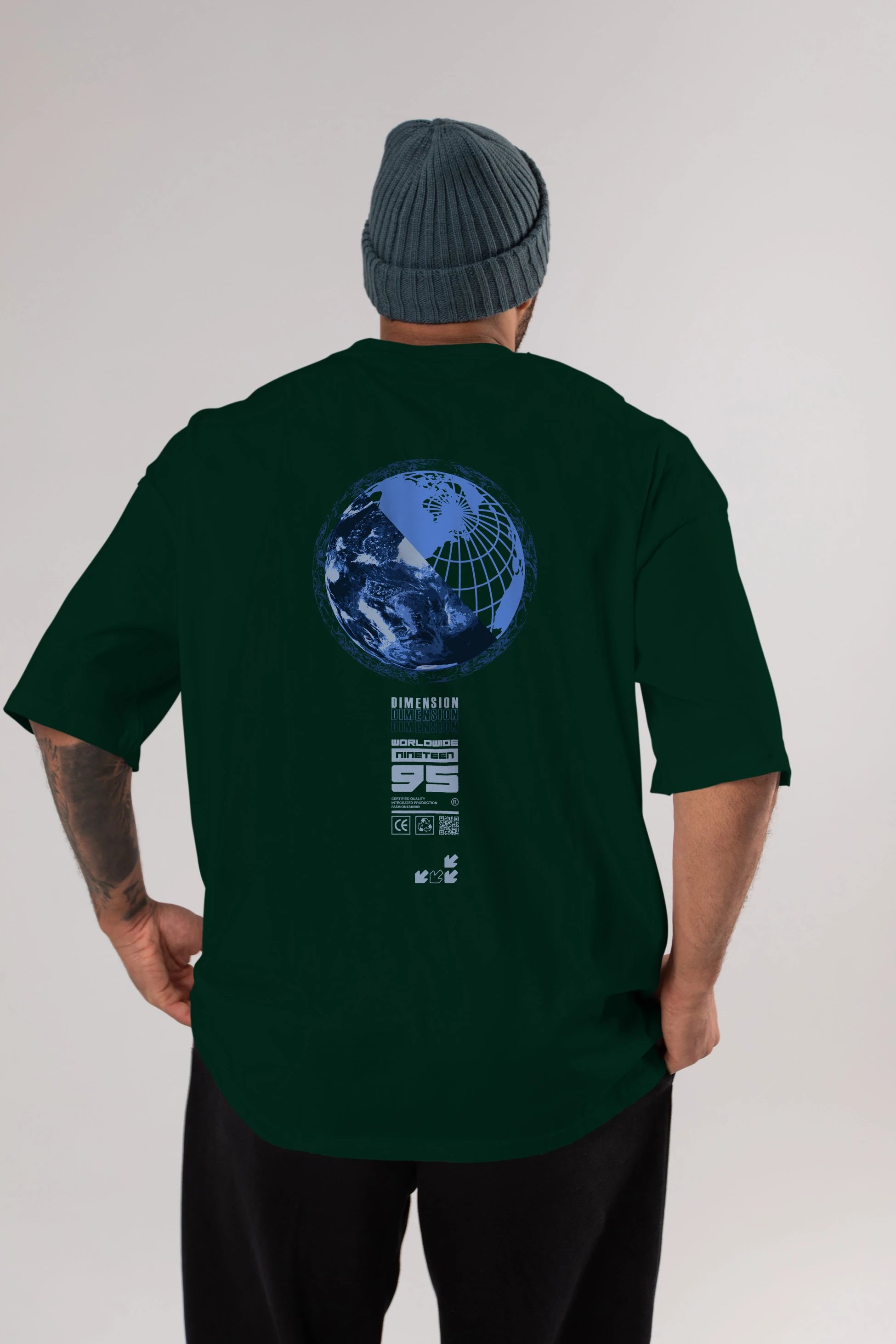 Dimension 95 Arka Baskılı Oversize t-shirt Erkek Kadın Unisex