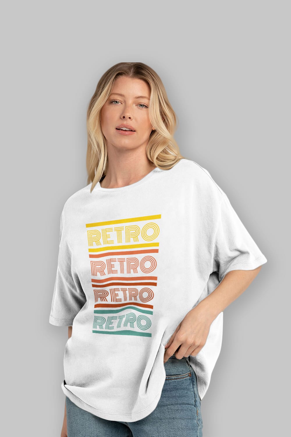 Retro Yazılı Ön Baskılı Oversize t-shirt Erkek Kadın Unisex