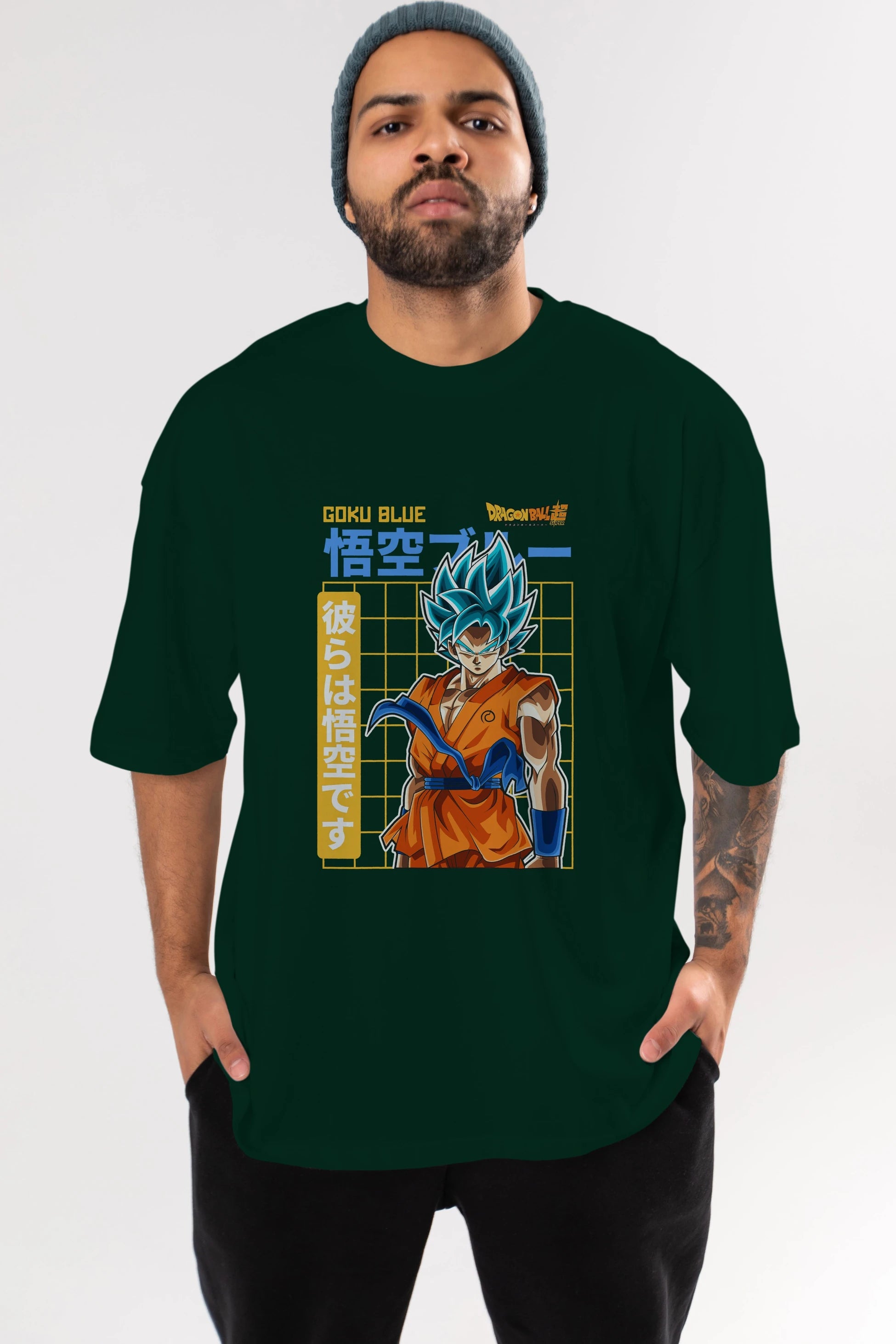 GOKU 1 Anime Ön Baskılı Oversize t-shirt %100 pamuk Erkek Kadın Unisex