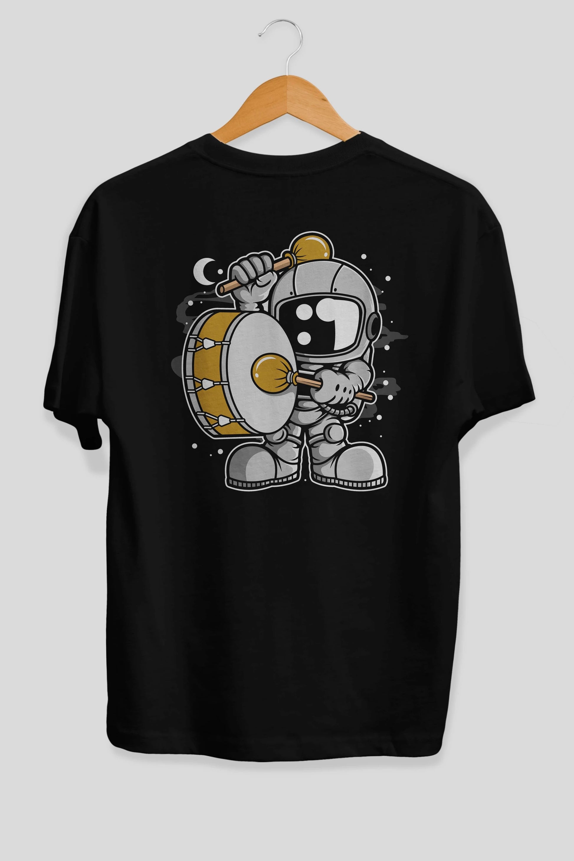 Astronaut Marching Band Arka Baskılı Oversize t-shirt Erkek Kadın Unisex