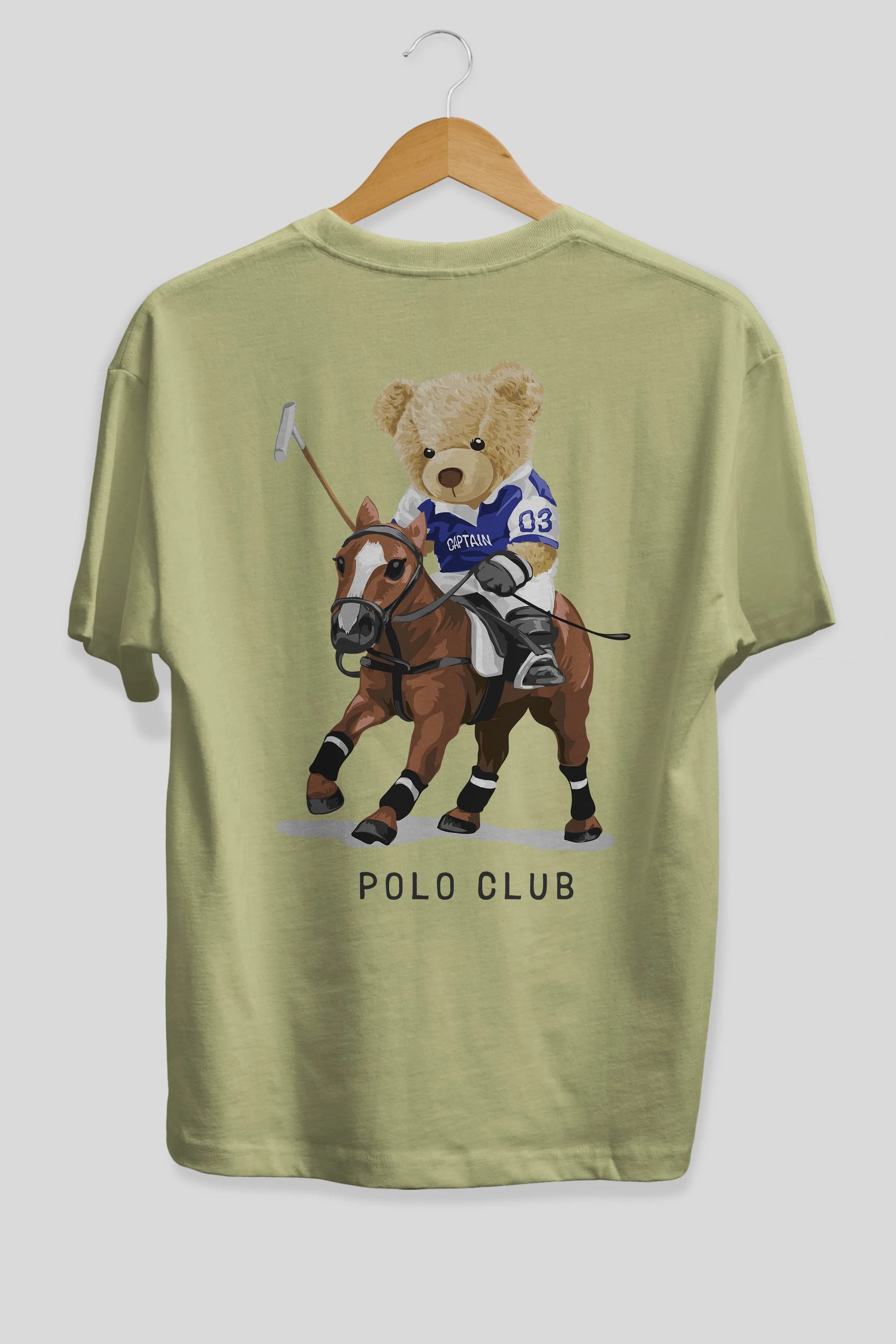 Teddy Bear Polo Club Arka Baskılı Oversize t-shirt Erkek Kadın Unisex %100 Pamuk