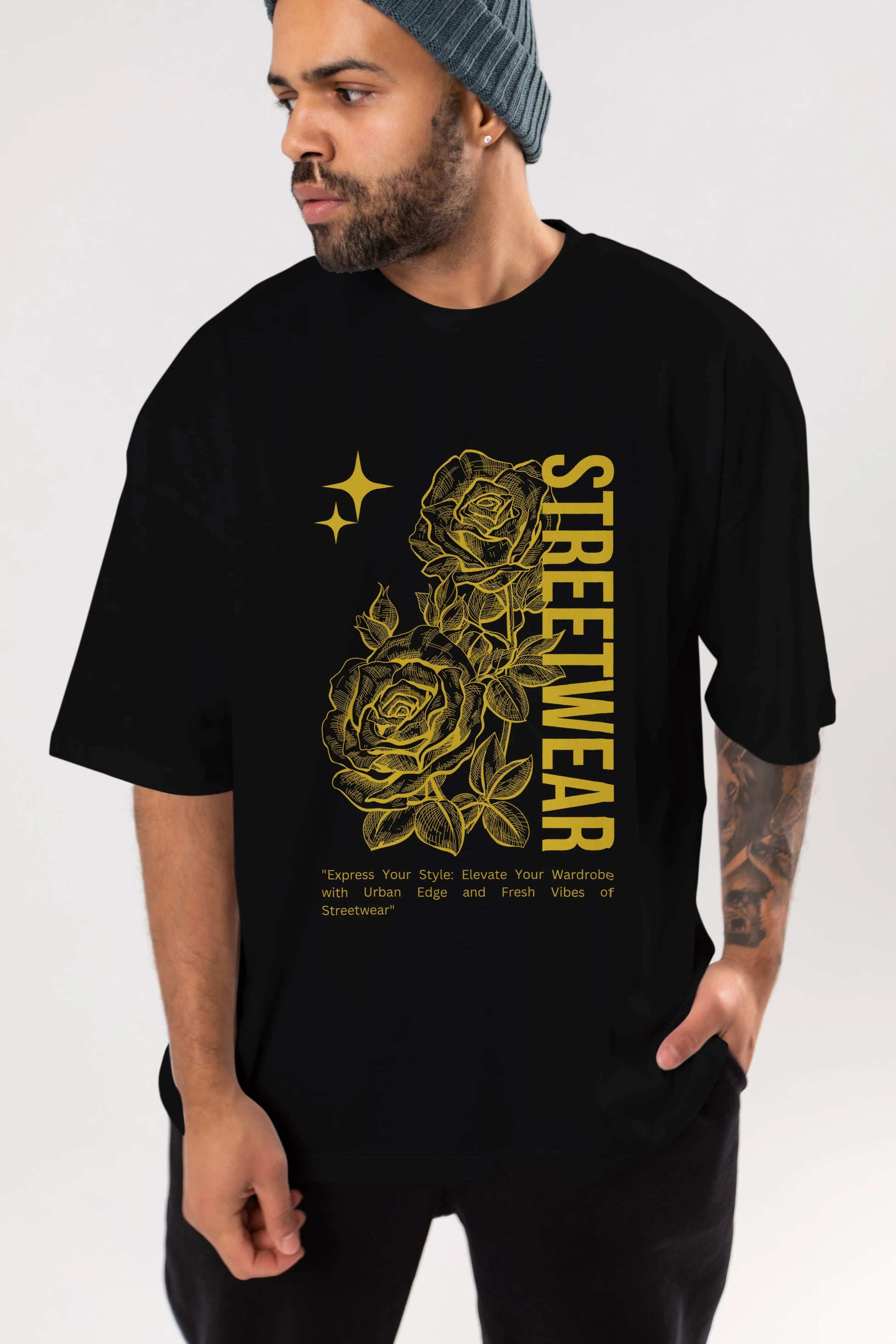 Minimalist Streetwear Ön Baskılı Oversize t-shirt Erkek Kadın Unisex