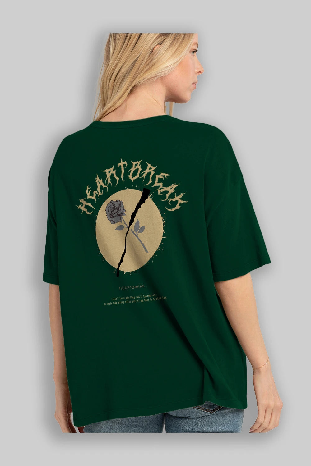 Heartbreak Arka Baskılı Oversize t-shirt Erkek Kadın Unisex