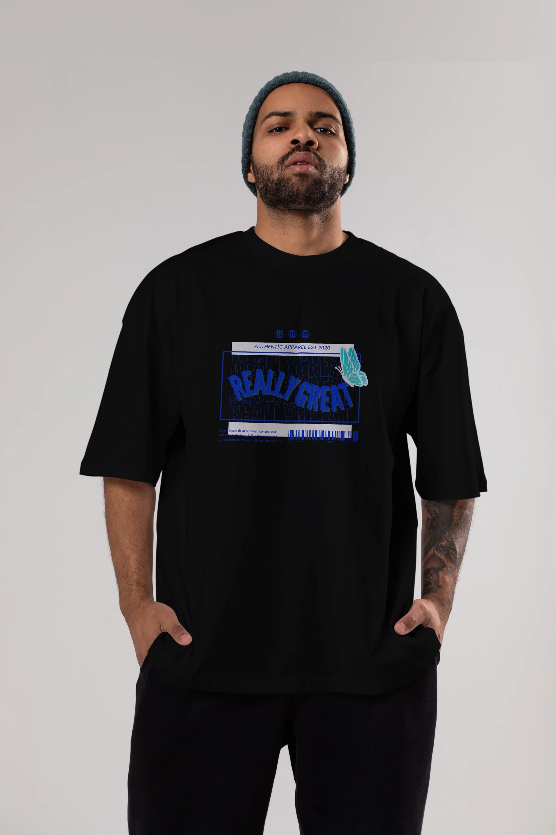 Really Great Yazılı Ön Baskılı Oversize t-shirt Erkek Kadın Unisex