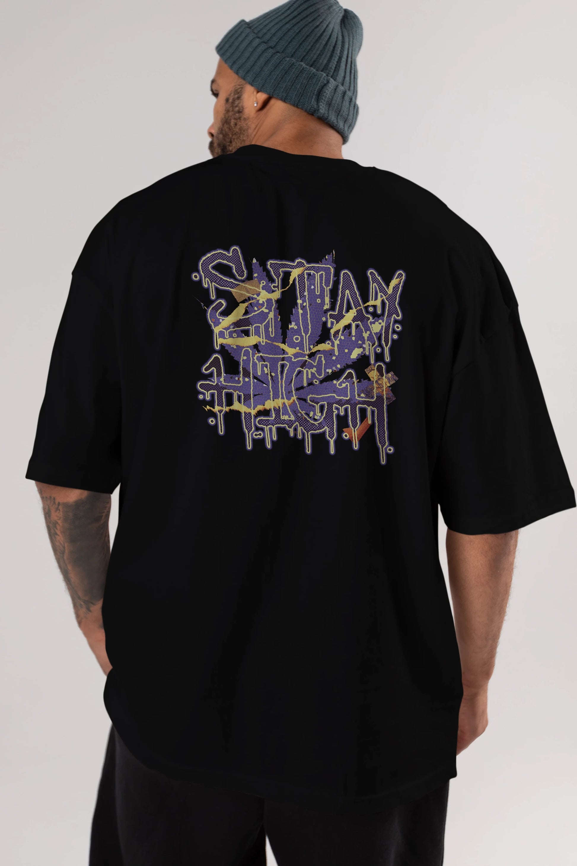 Stay High Arka Baskılı Oversize t-shirt Erkek Kadın Unisex