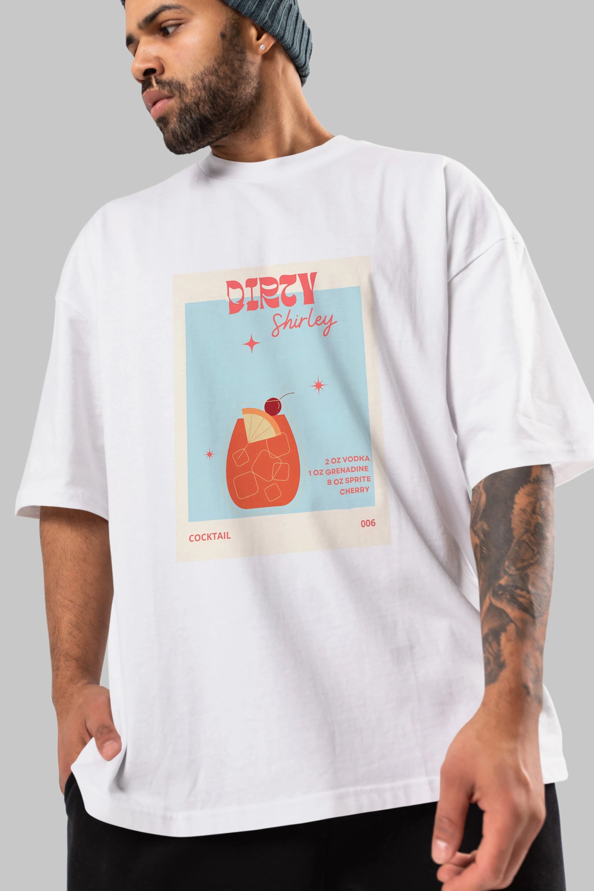 Dirty Shirley Ön Baskılı Oversize t-shirt Erkek Kadın Unisex %100 Pamuk Bisiklet Yaka tişort