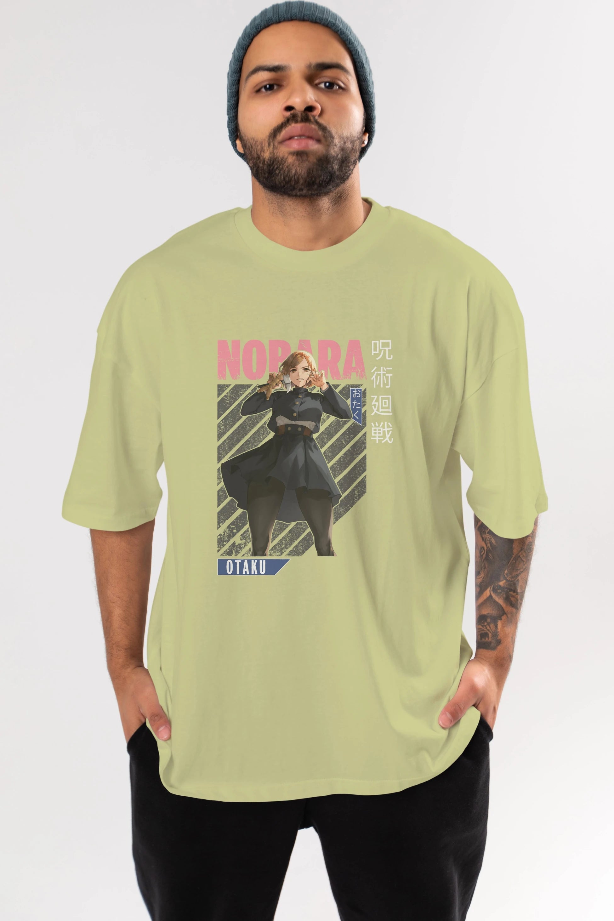 Nobara Kugisaki 4 Anime Ön Baskılı Oversize t-shirt %100 pamuk Erkek Kadın Unisex