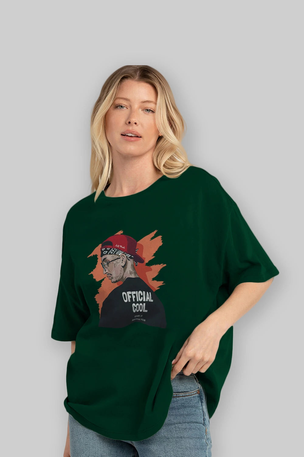 Official Cool Ön Baskılı Oversize t-shirt Erkek Kadın Unisex