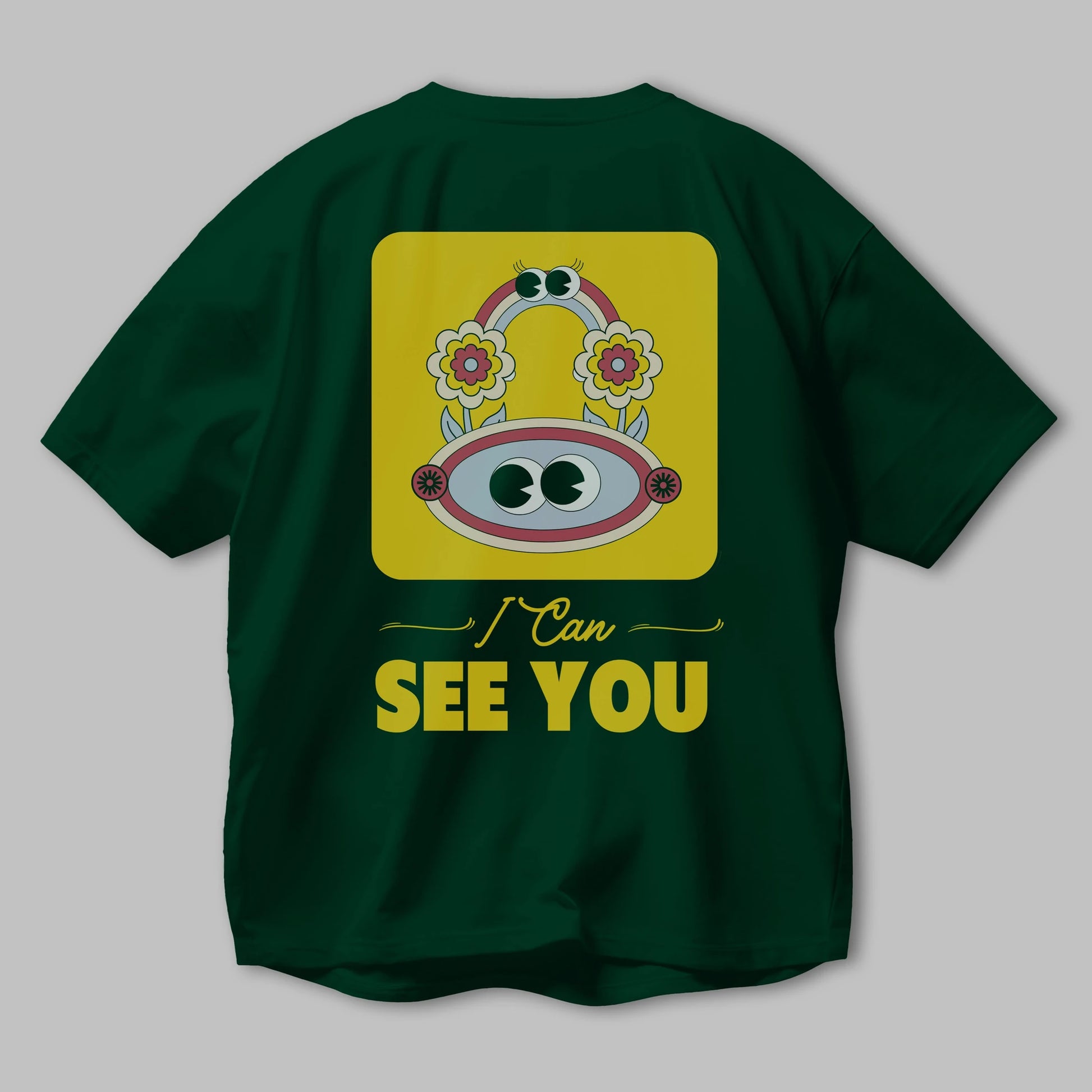 I Can See You Yazılı Arka Baskılı Oversize t-shirt Erkek Kadın Unisex
