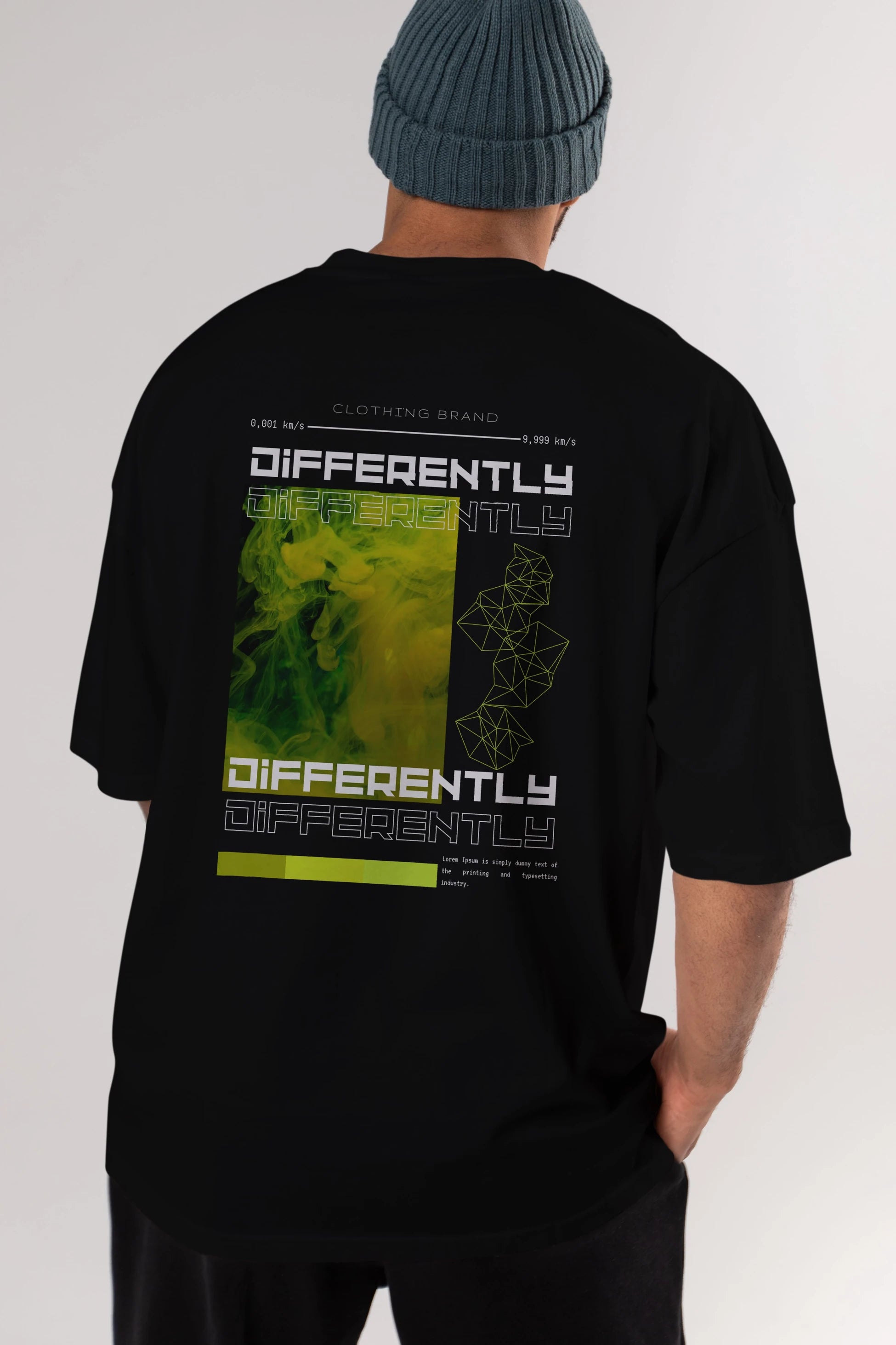 Differently Yazılı Arka Baskılı Oversize t-shirt Erkek Kadın Unisex