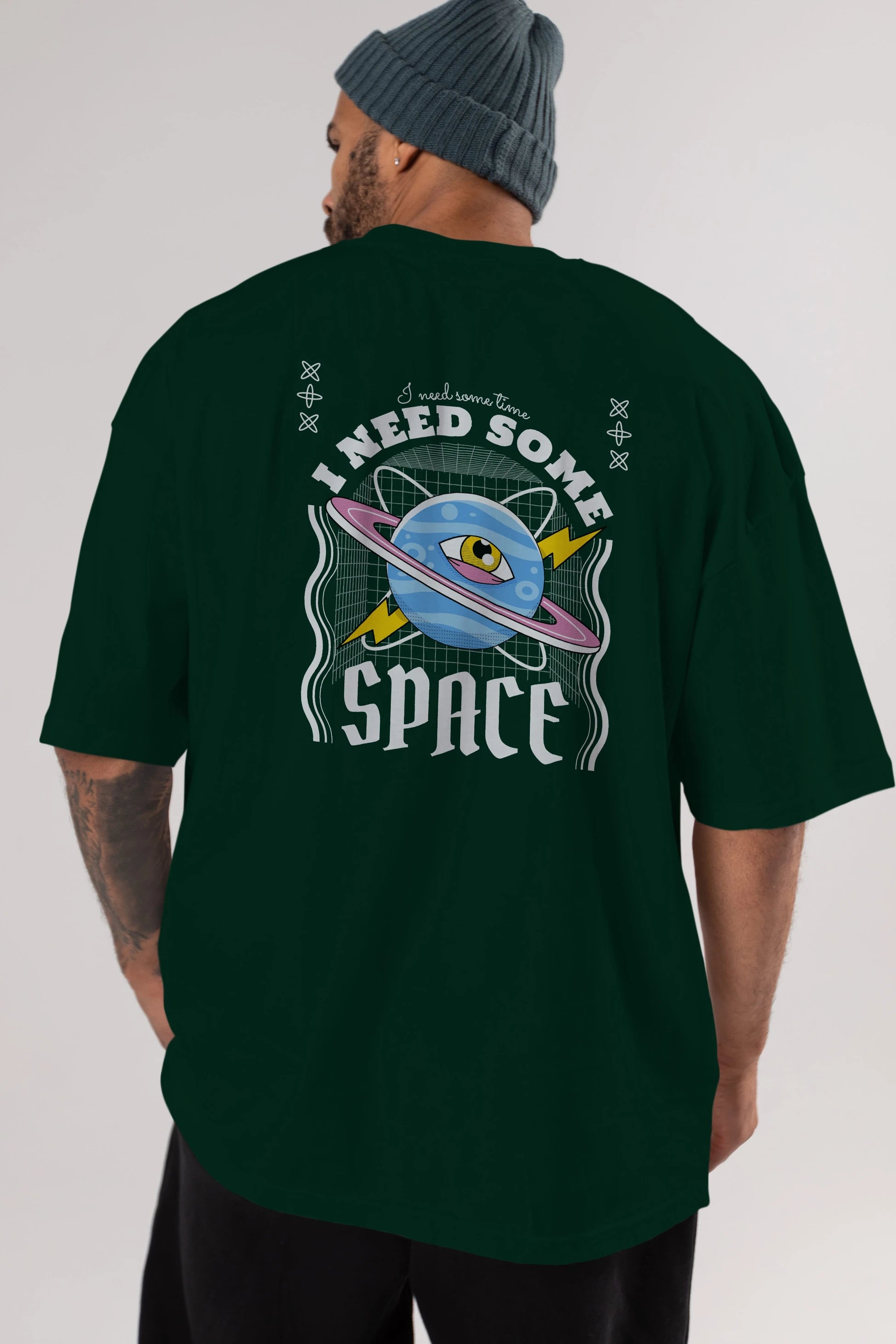 I Need Some Space Arka Baskılı Oversize t-shirt Erkek Kadın Unisex