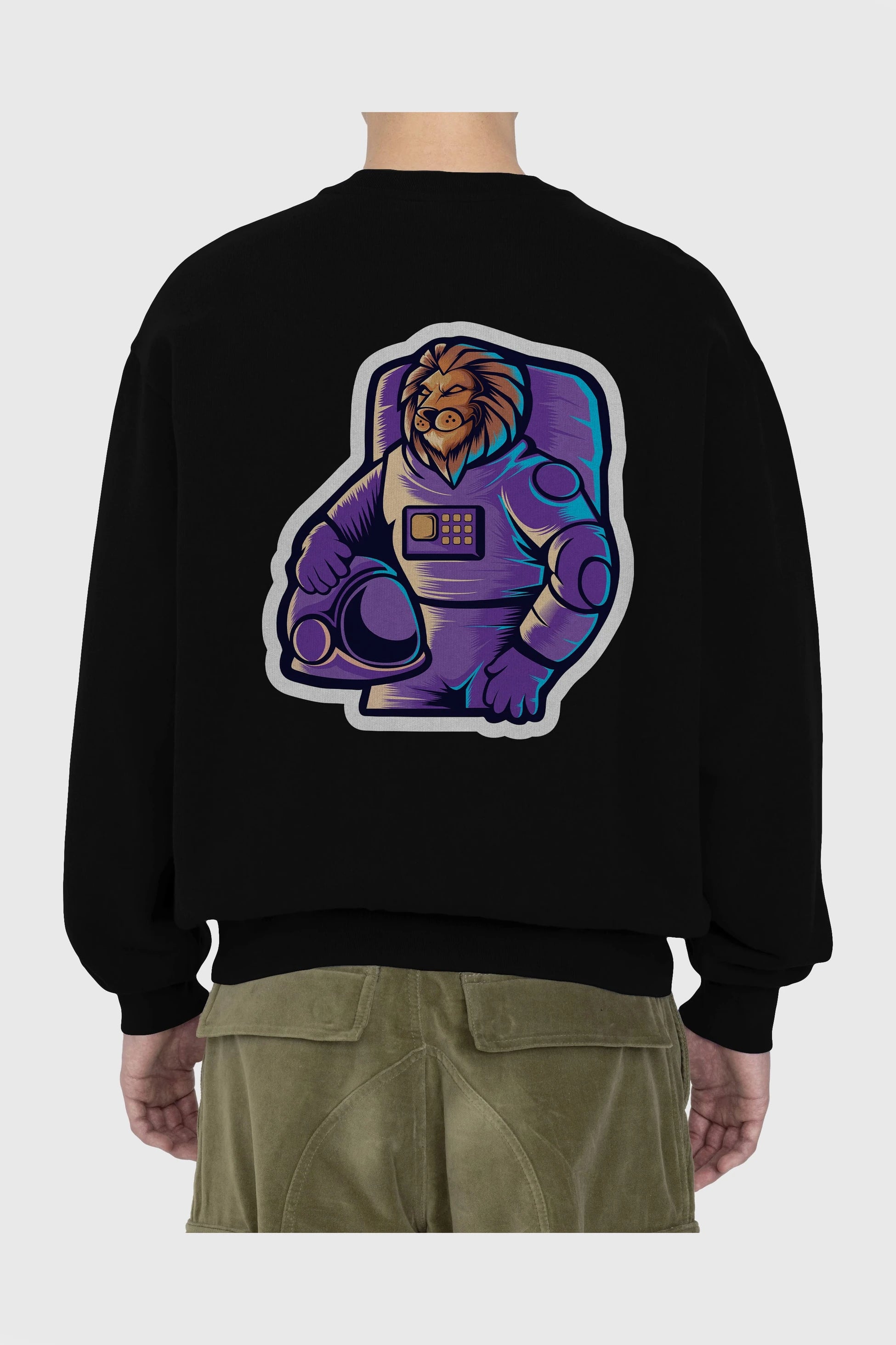 Astroking Sticker Arka Baskılı Oversize Sweatshirt Erkek Kadın Unisex
