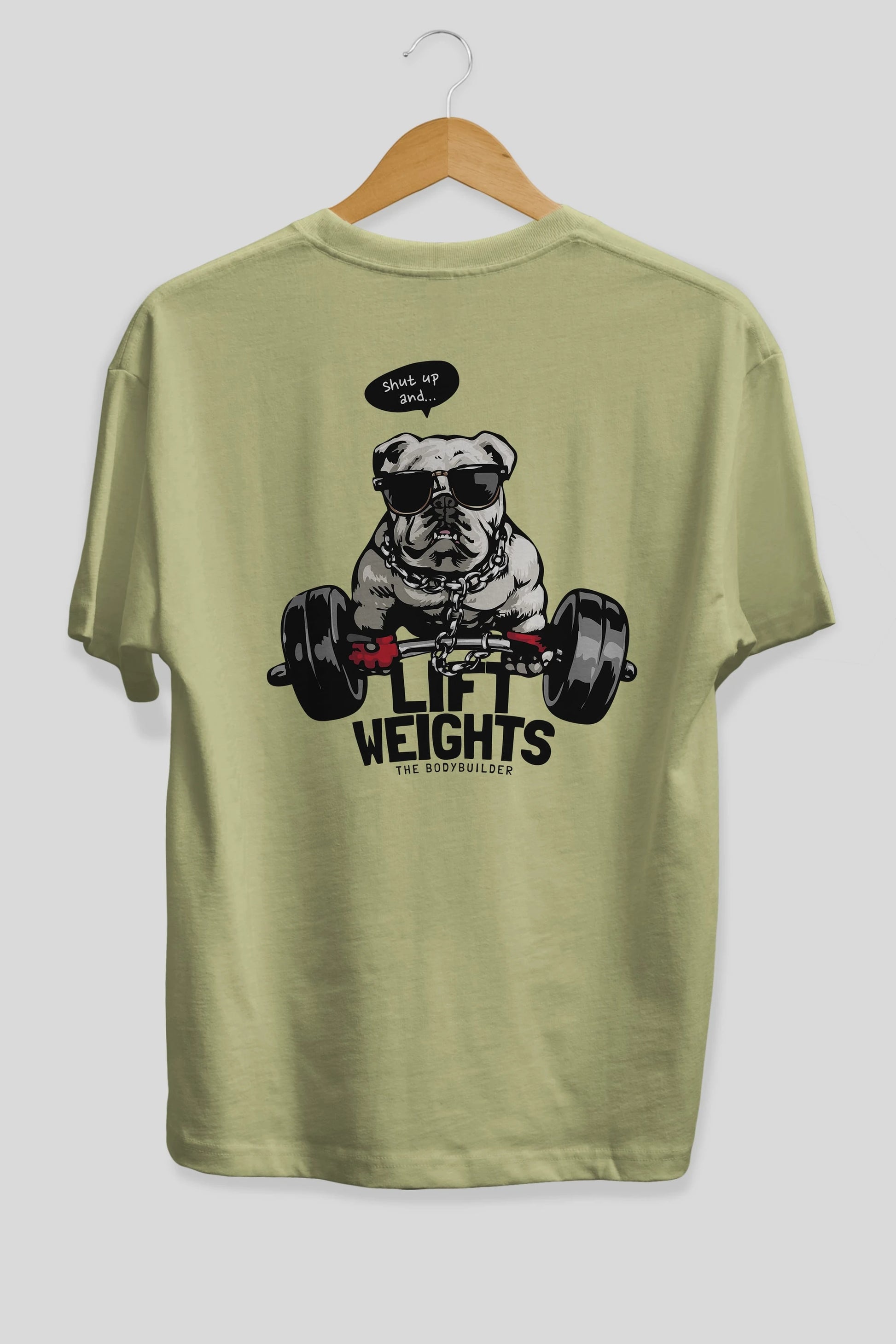 Teddy Bear Lift Weights Arka Baskılı Oversize t-shirt Erkek Kadın Unisex %100 Pamuk