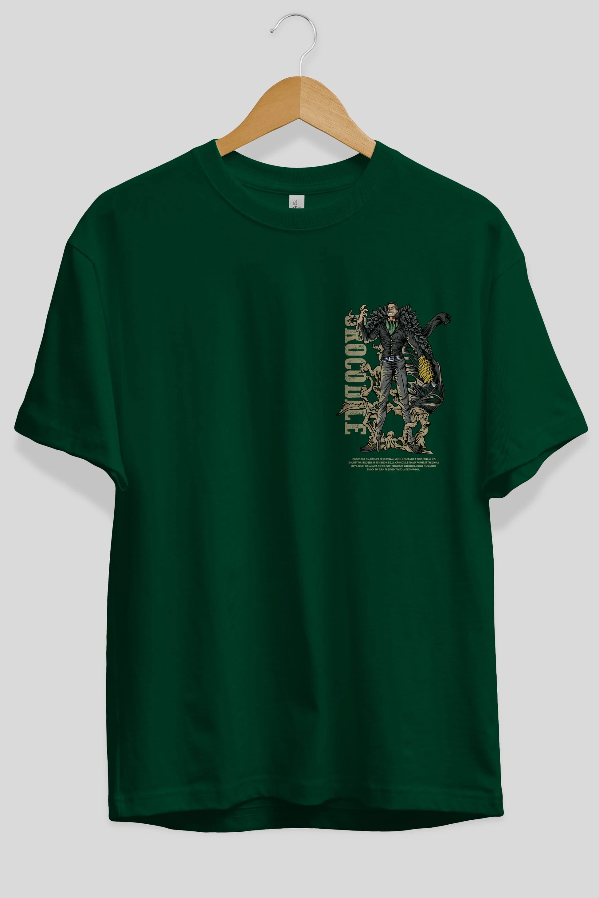 Crocodile Ön Sol Baskılı Oversize t-shirt Erkek Kadın Unisex %100 Pamuk Bisiklet Yaka tişort