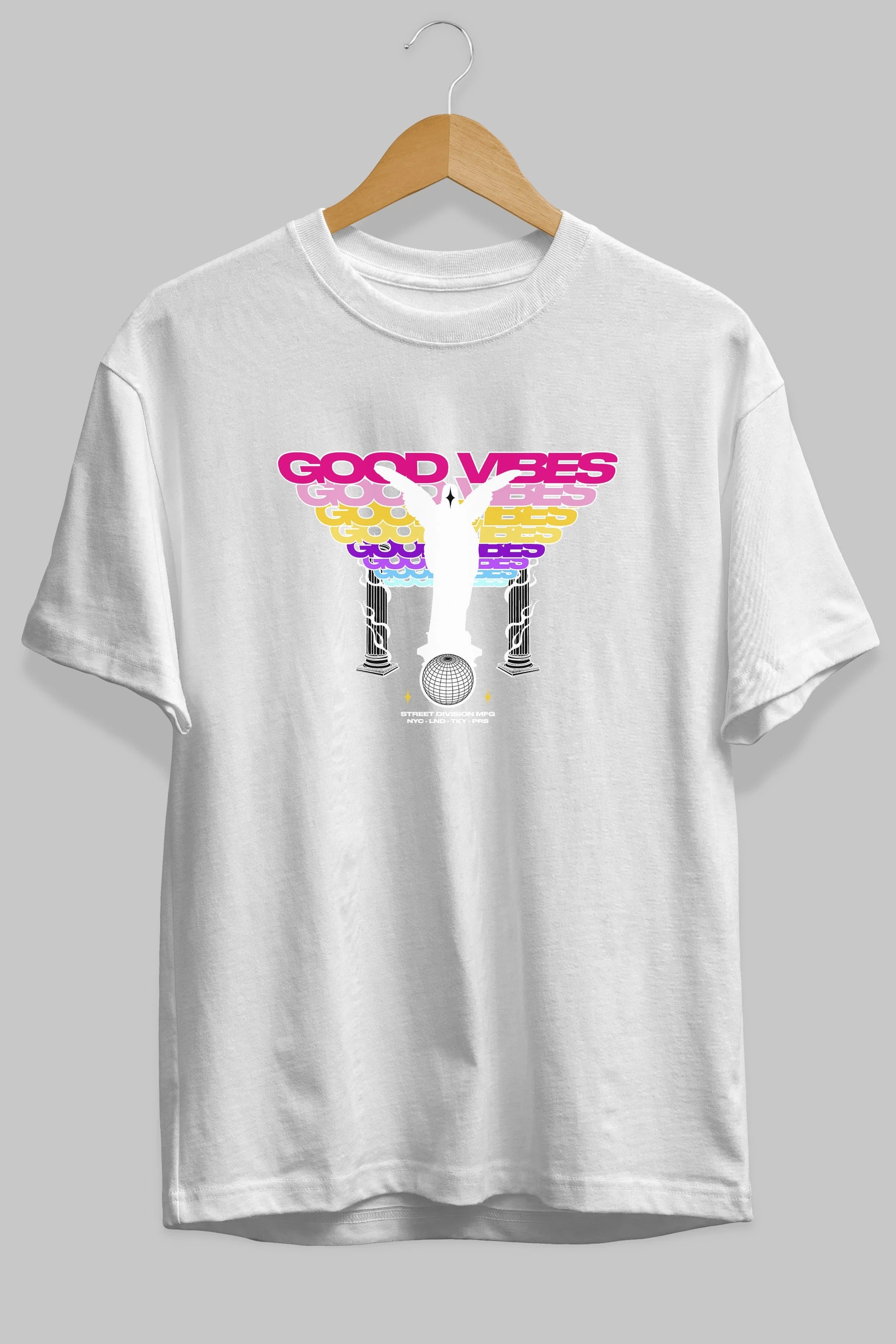 Good Vibes Ön Baskılı Oversize t-shirt Erkek Kadın Unisex