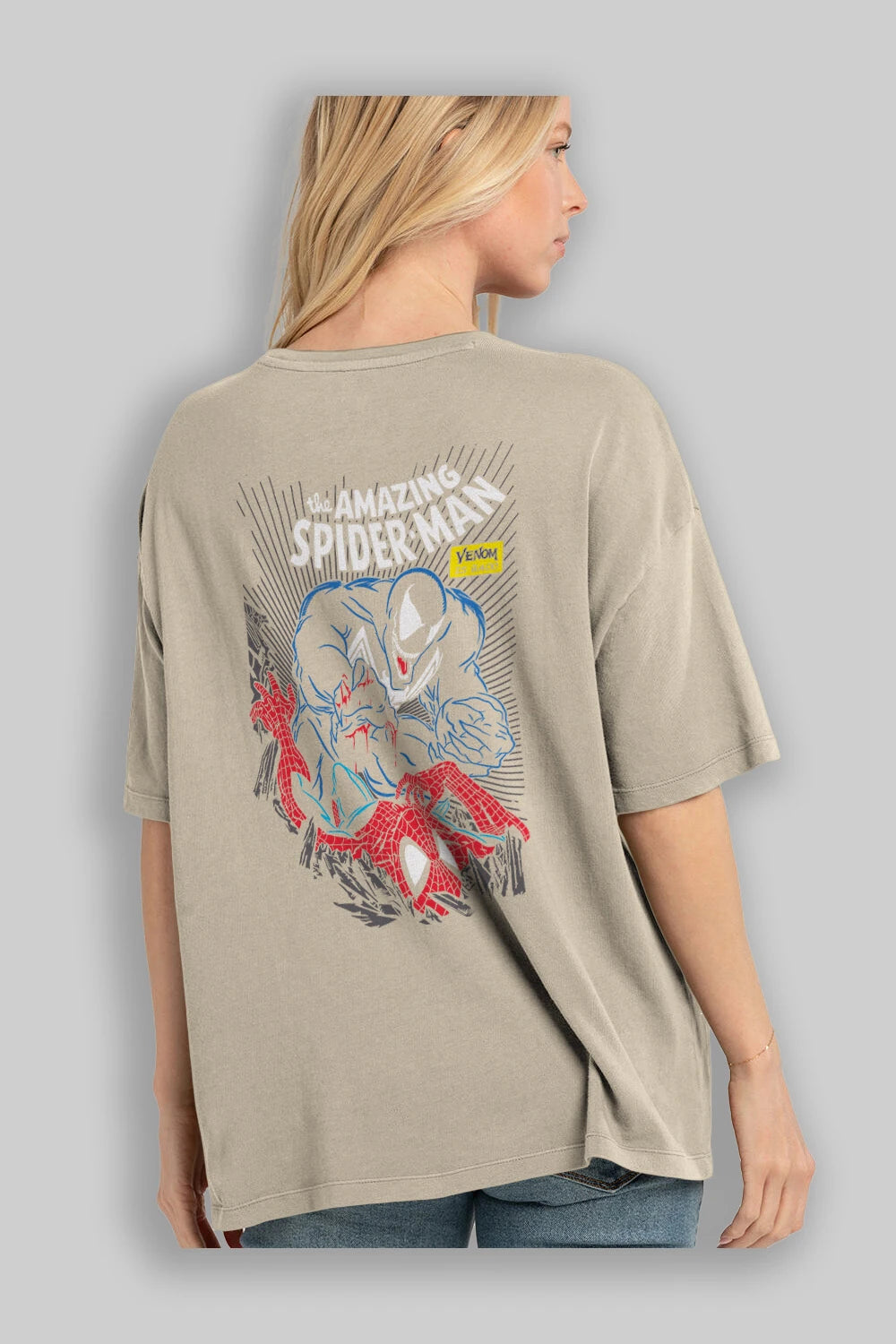 Venom (19) Arka Baskılı Oversize t-shirt Erkek Kadın Unisex %100 Pamuk Bisiklet Yaka tişort