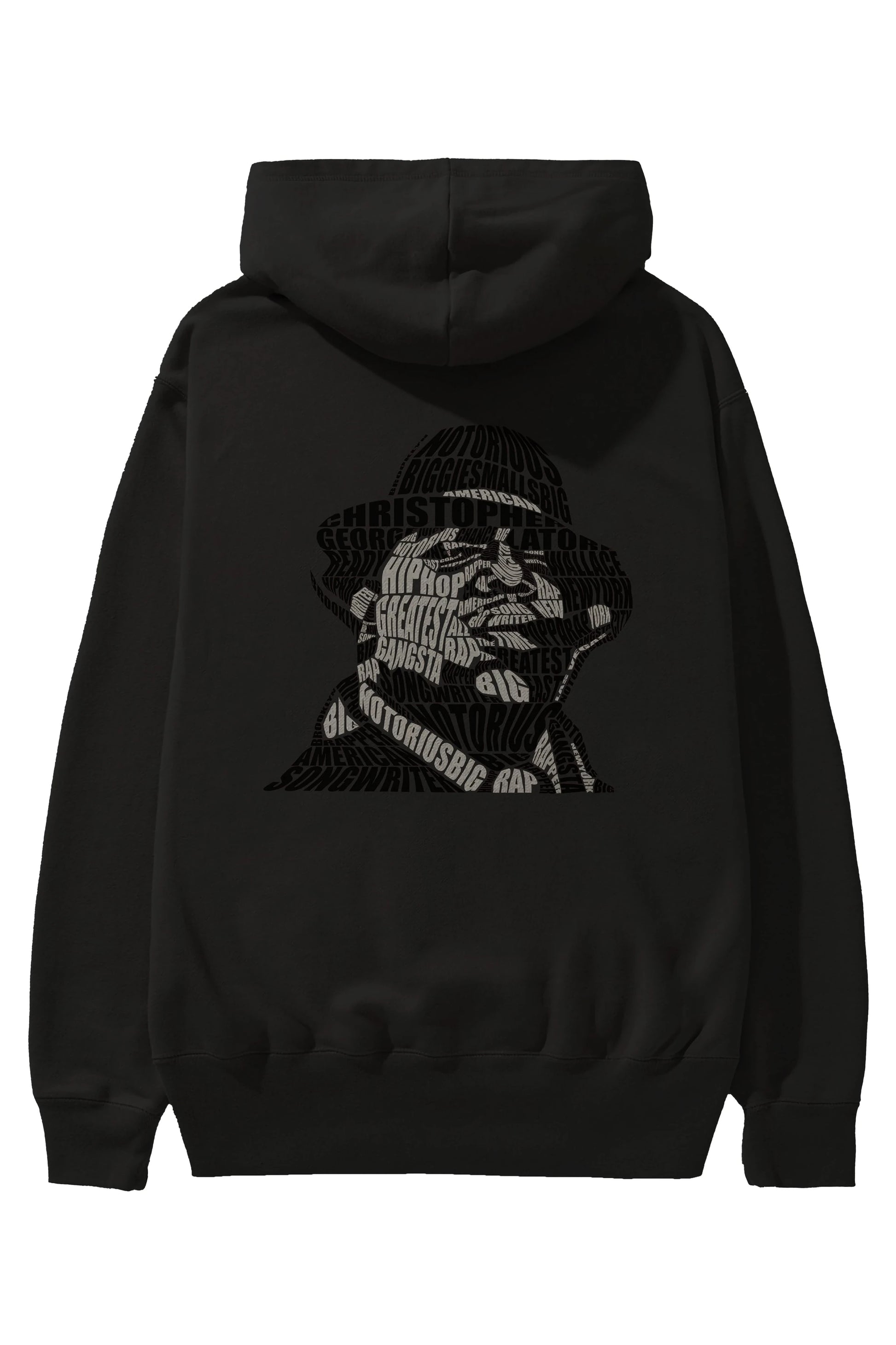 Notorious Big Calligram Arka Baskılı Hoodie Oversize Kapüşonlu Sweatshirt Erkek Kadın Unisex
