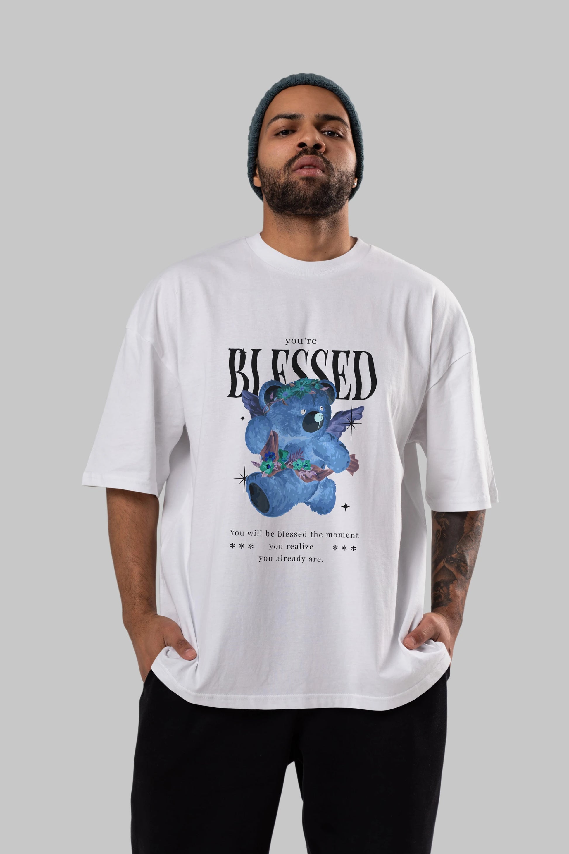 You are Blessed Bear Ön Baskılı Oversize t-shirt Erkek Kadın Unisex