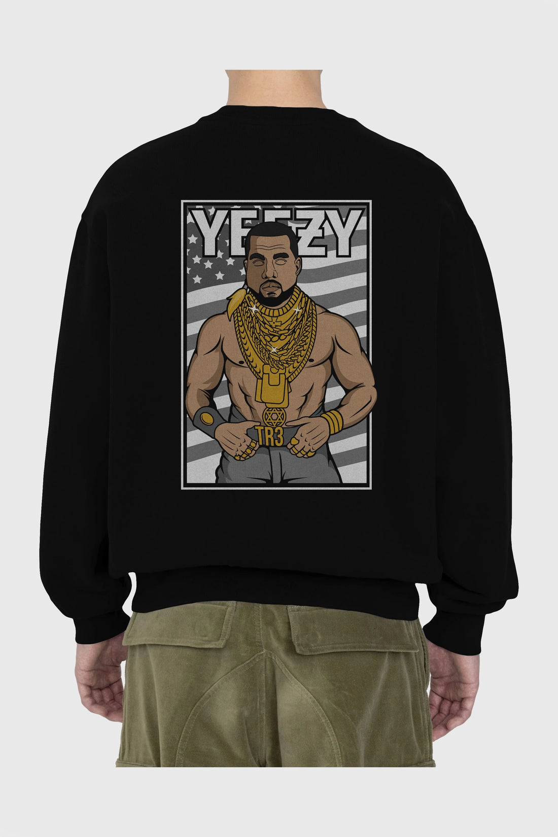 Mr.T Arka Baskılı Oversize Sweatshirt Erkek Kadın Unisex