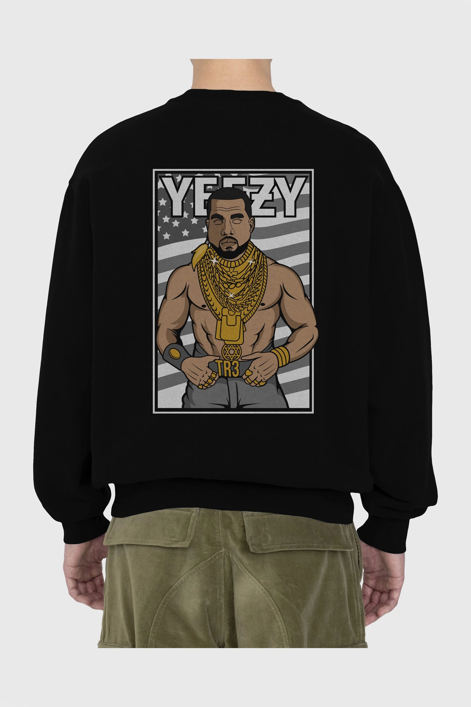 Mr.T Arka Baskılı Oversize Sweatshirt Erkek Kadın Unisex