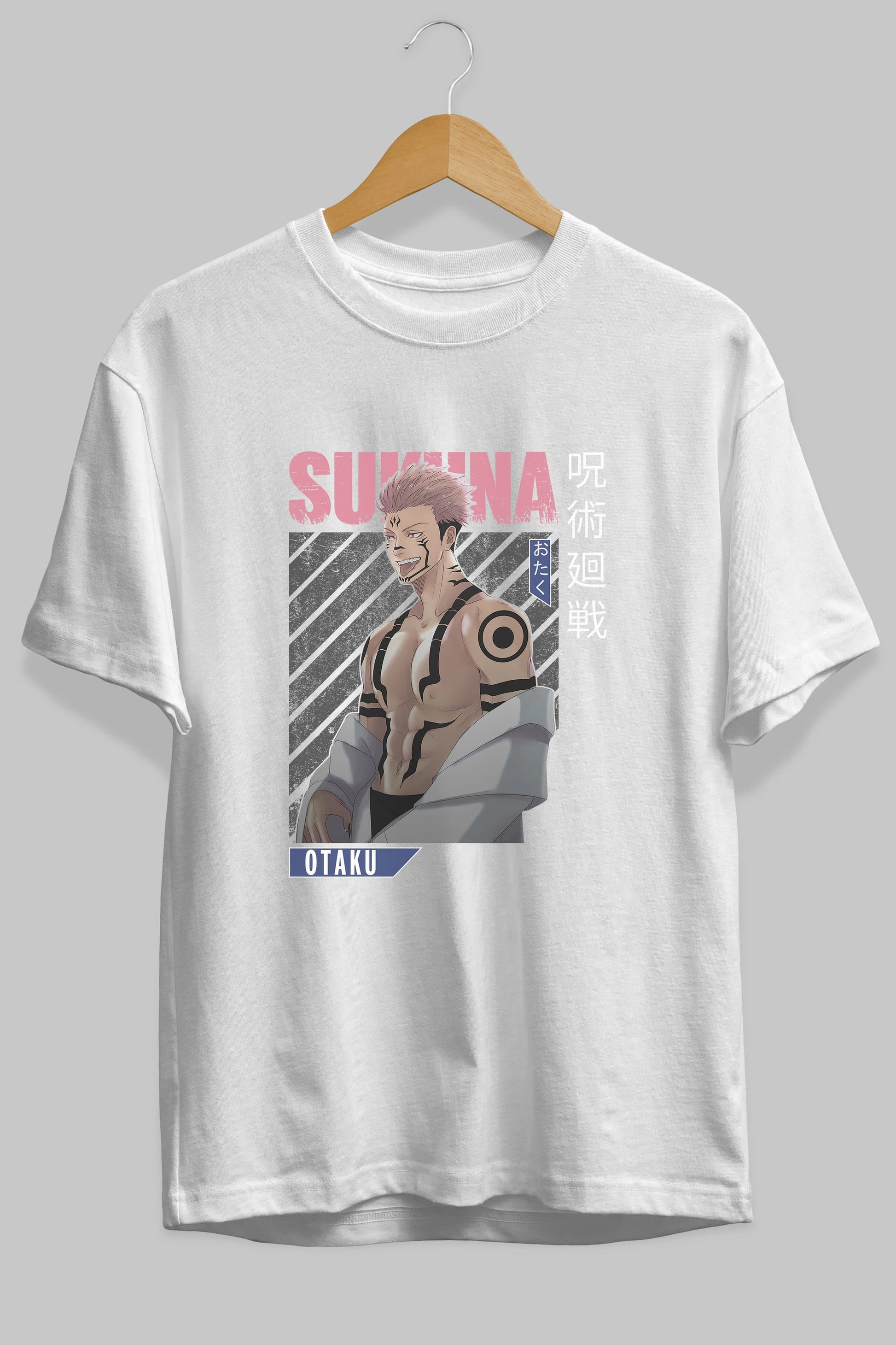 Sukuna Ryoumen Anime Ön Baskılı Oversize t-shirt %100 pamuk Erkek Kadın Unisex
