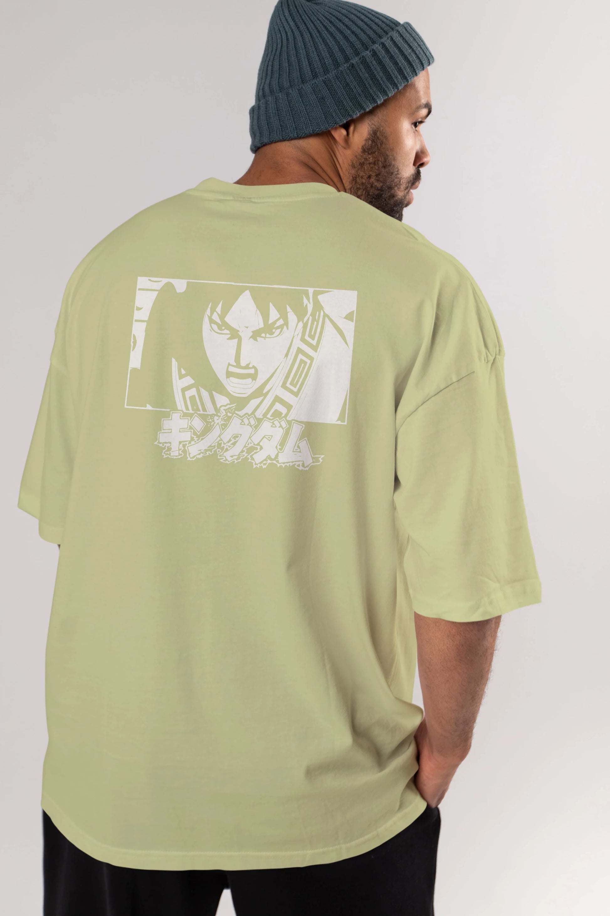 Xin 1 Anime Arka Baskılı Oversize t-shirt Erkek Kadın Unisex