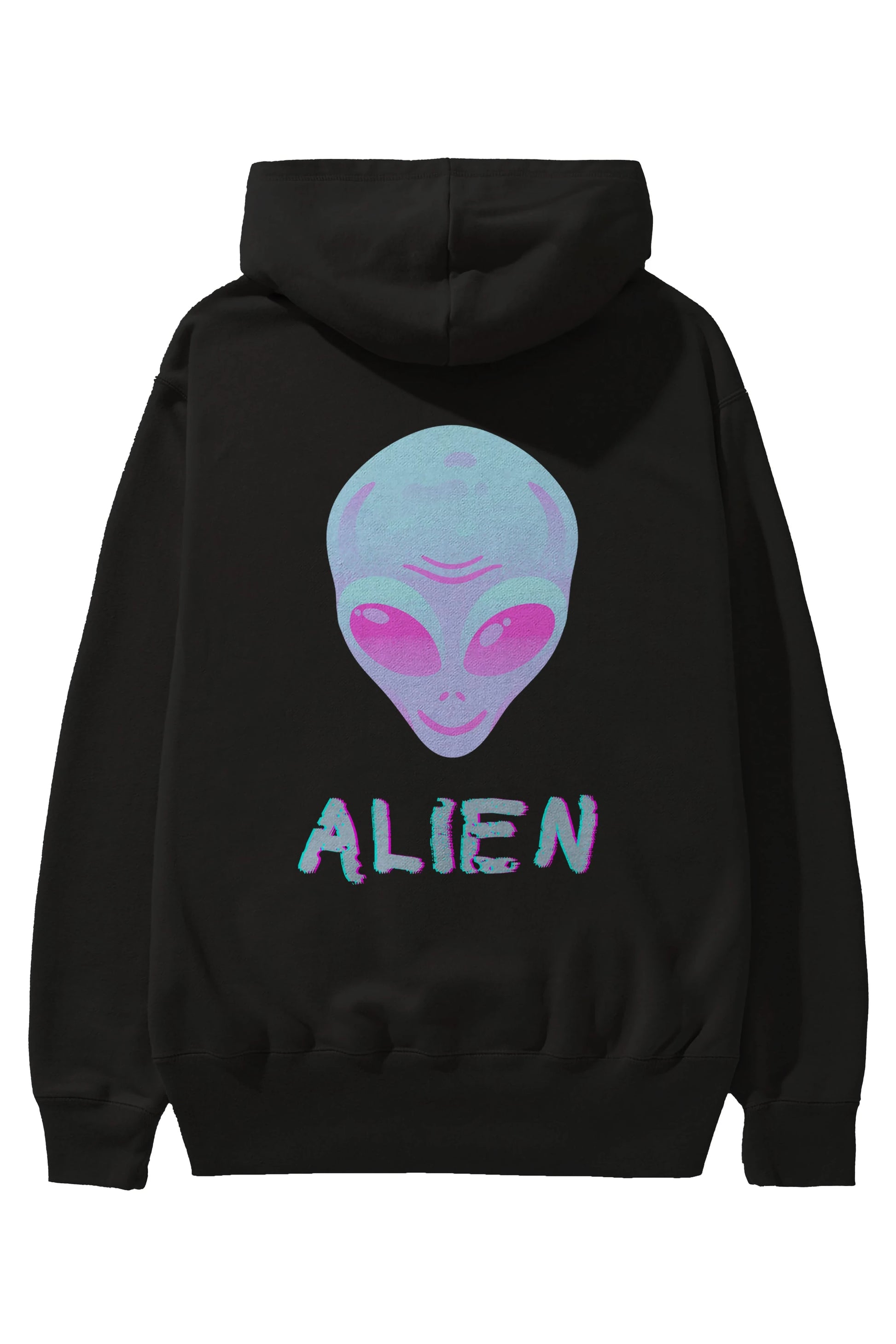 Alien Arka Baskılı Oversize Hoodie Kapüşonlu Sweatshirt Erkek Kadın Unisex