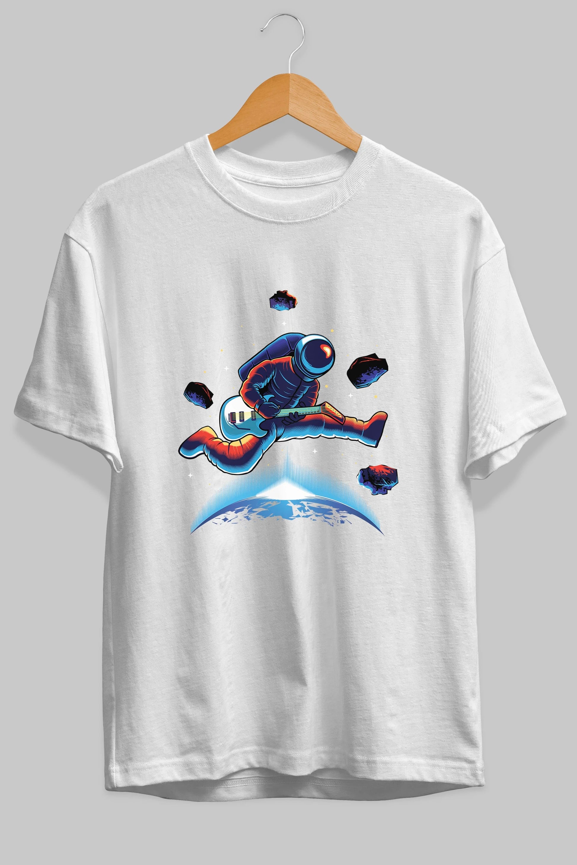 Astroguitar Ön Baskılı Oversize t-shirt Erkek Kadın Unisex