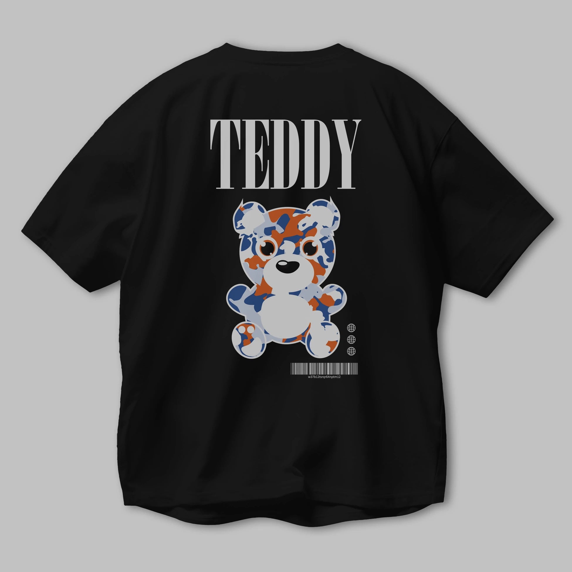 Teddy Bear Streetwear Arka Baskılı Oversize t-shirt Erkek Kadın Unisex