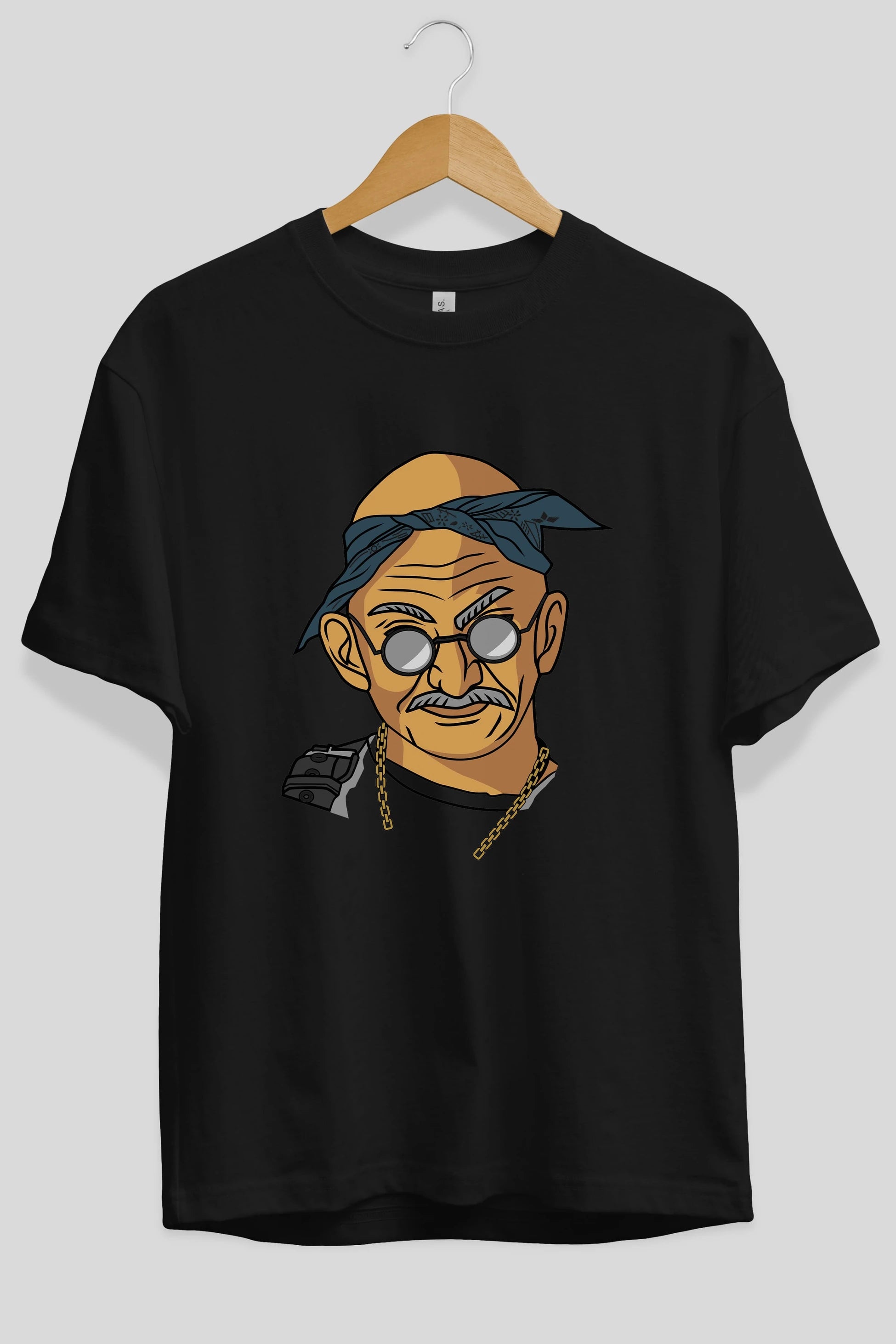Tupac Gandhi Ön Baskılı Oversize t-shirt Erkek Kadın Unisex %100 Pamuk tişort