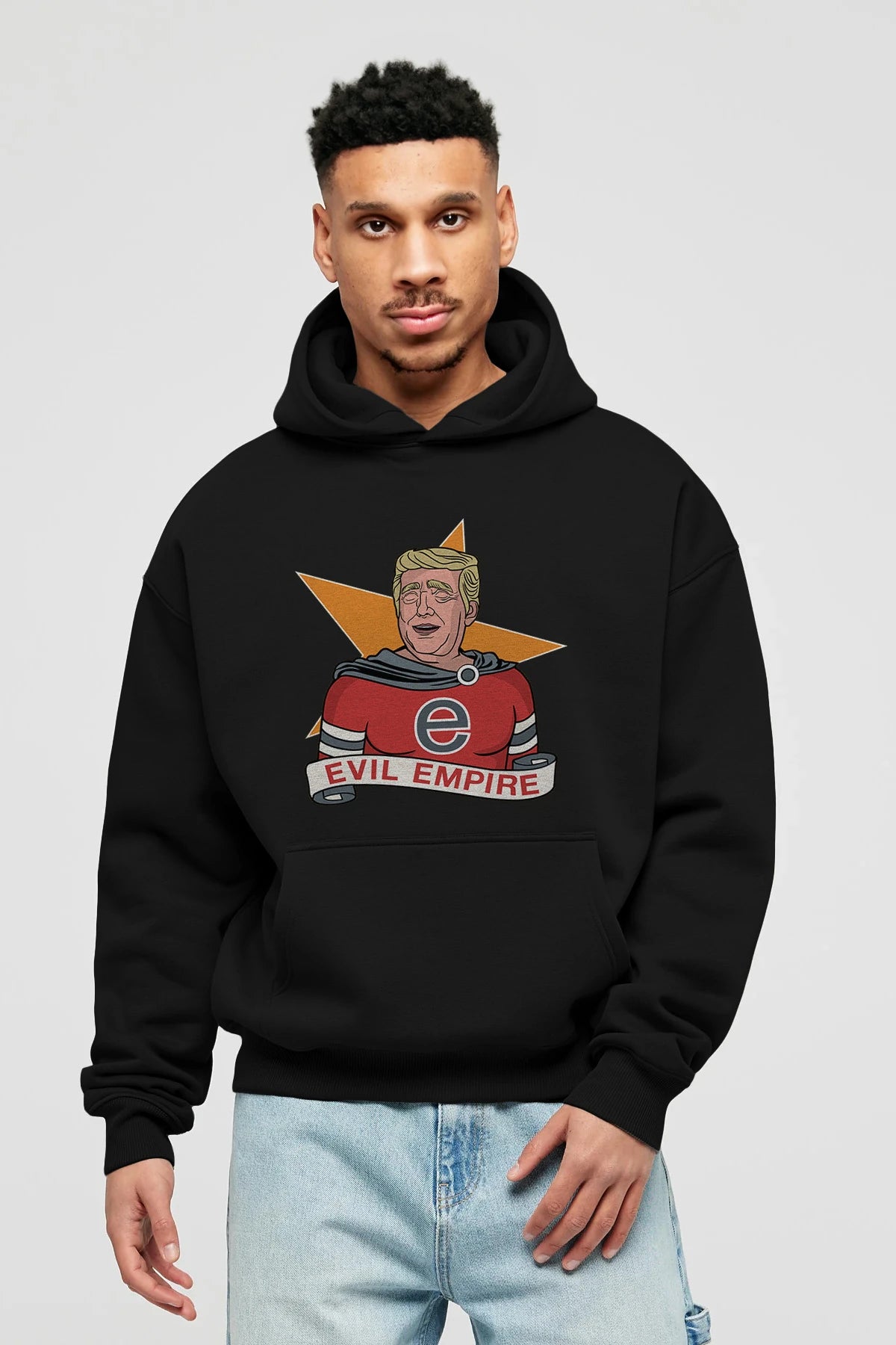 Evil Empire Trump Ön Baskılı Hoodie Oversize Kapüşonlu Sweatshirt Erkek Kadın Unisex