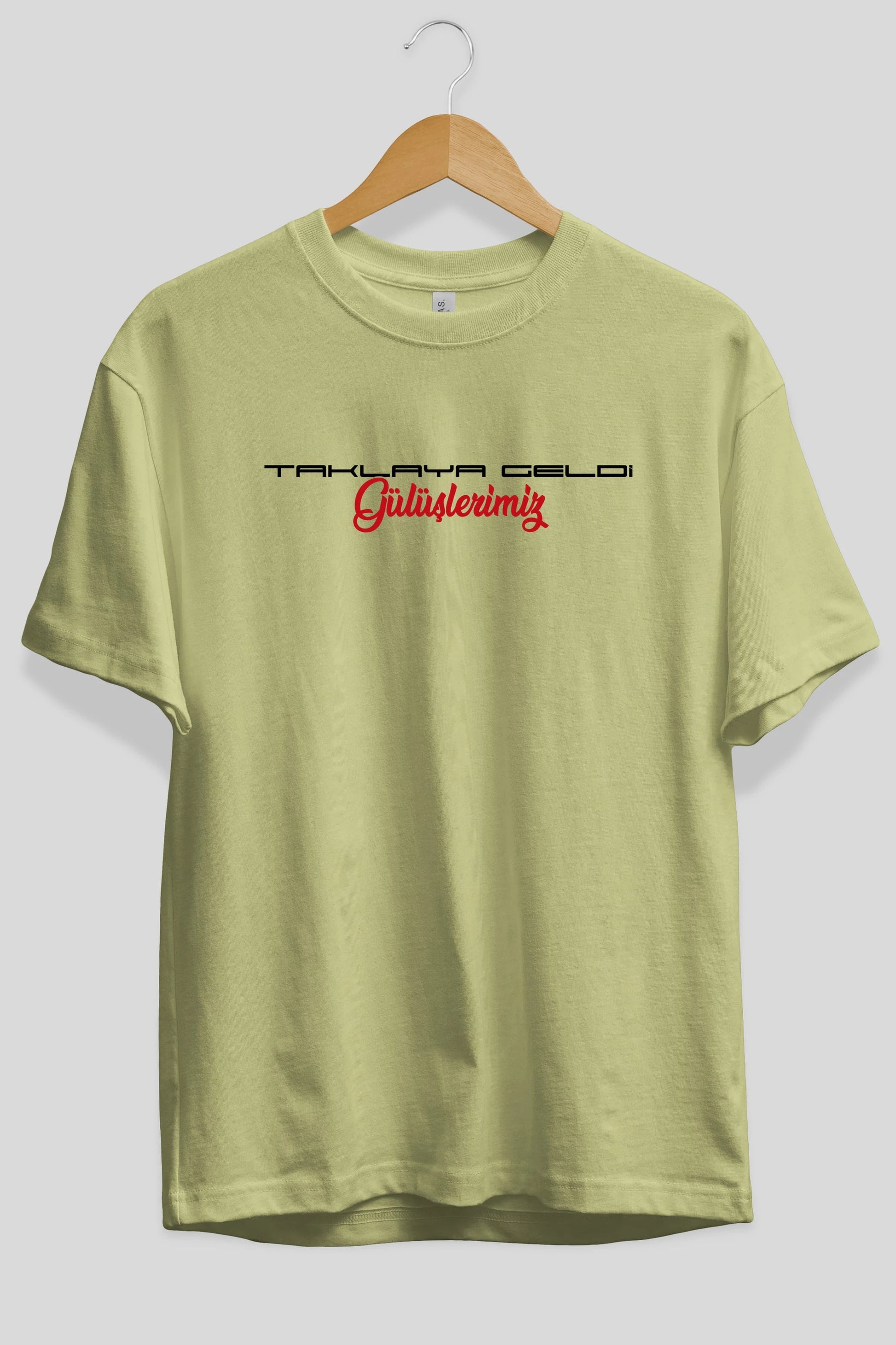 Taklaya Geldi Gülüşlerimiz Ön Baskılı Oversize t-shirt %100 pamuk Erkek Kadın Unisex
