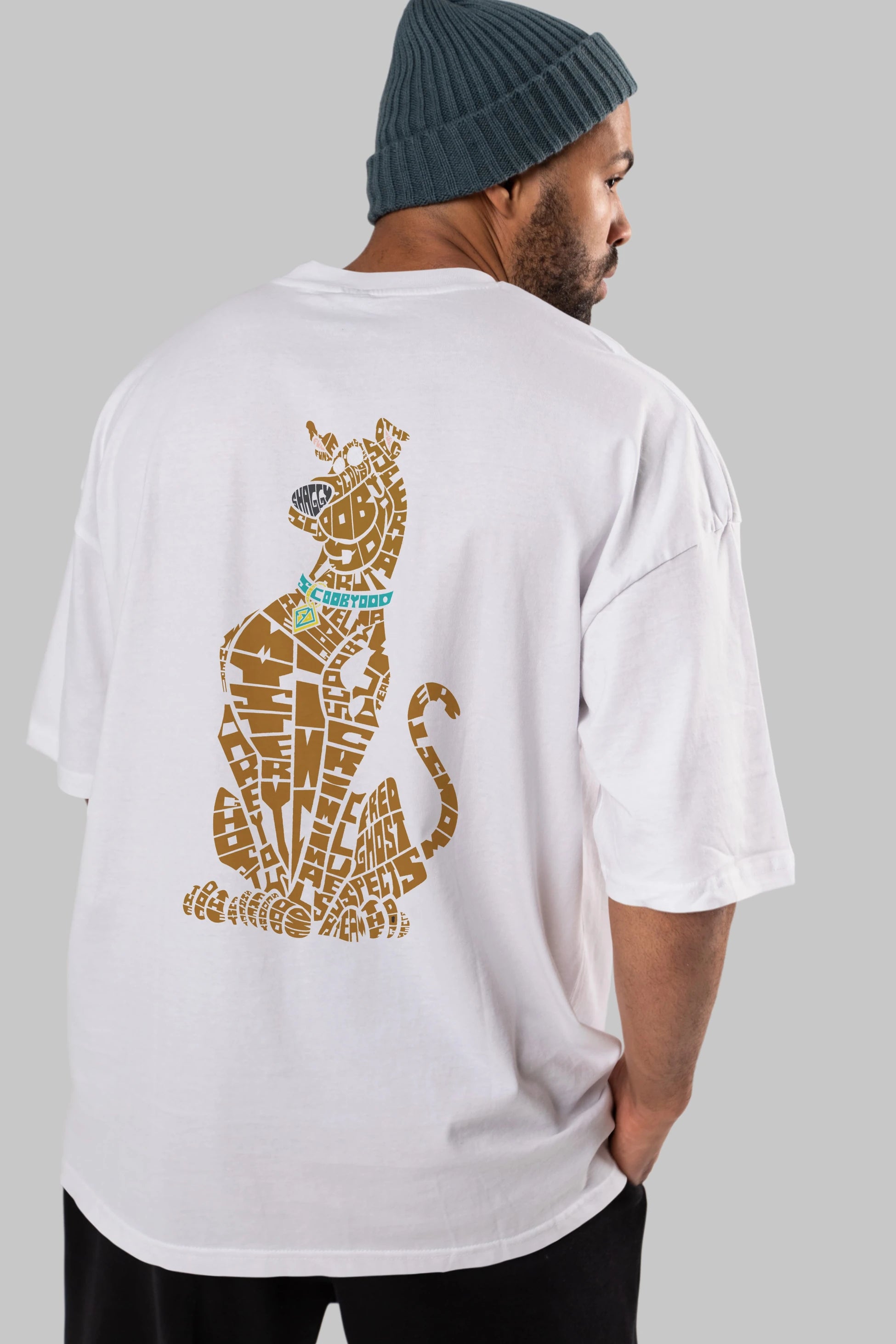 Scooby Doo Arka Baskılı Oversize t-shirt %100 pamuk Erkek Kadın Unisex