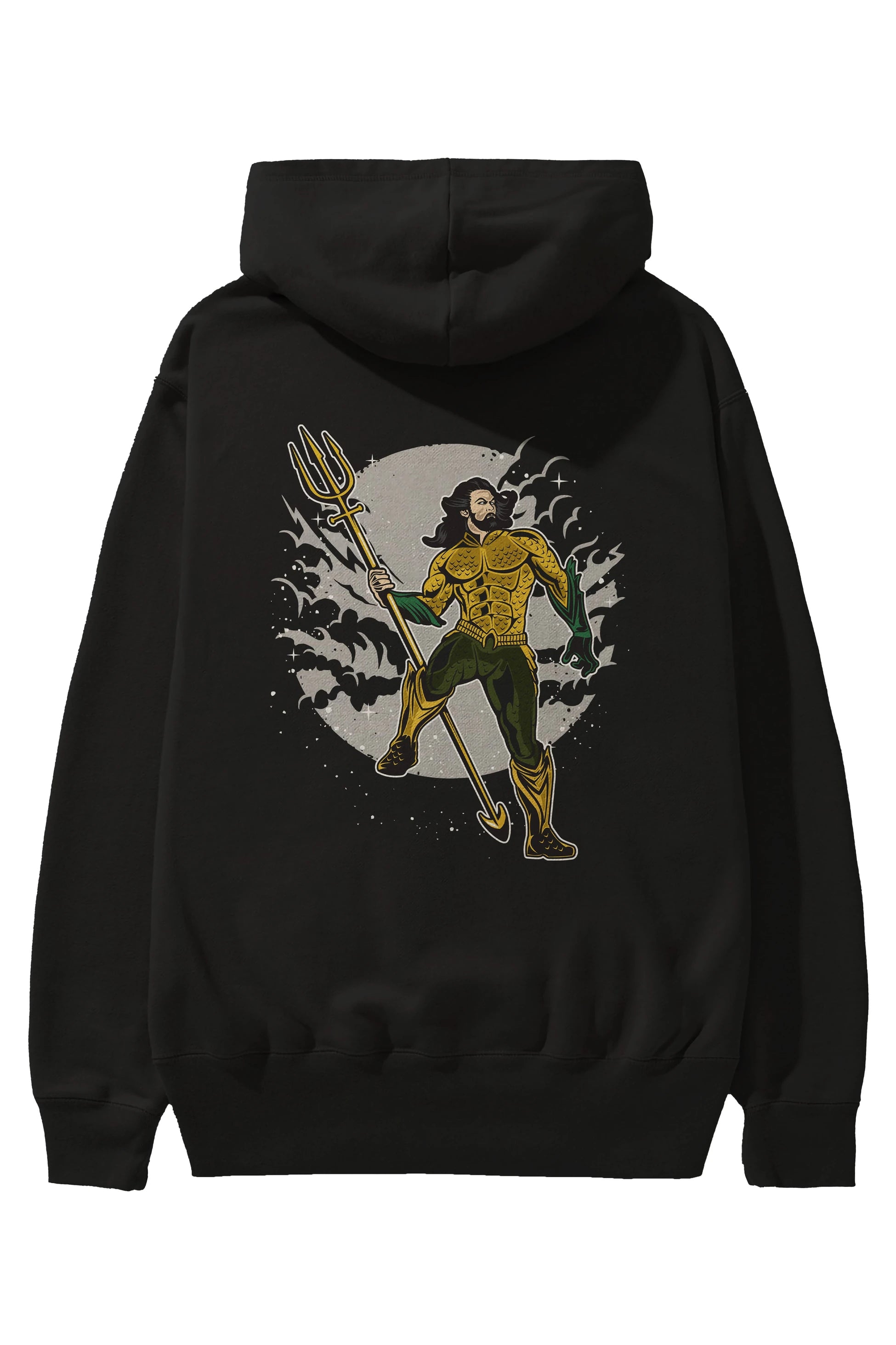 AQUAMAN Arka Baskılı Hoodie Oversize Kapüşonlu Sweatshirt Erkek Kadın Unisex