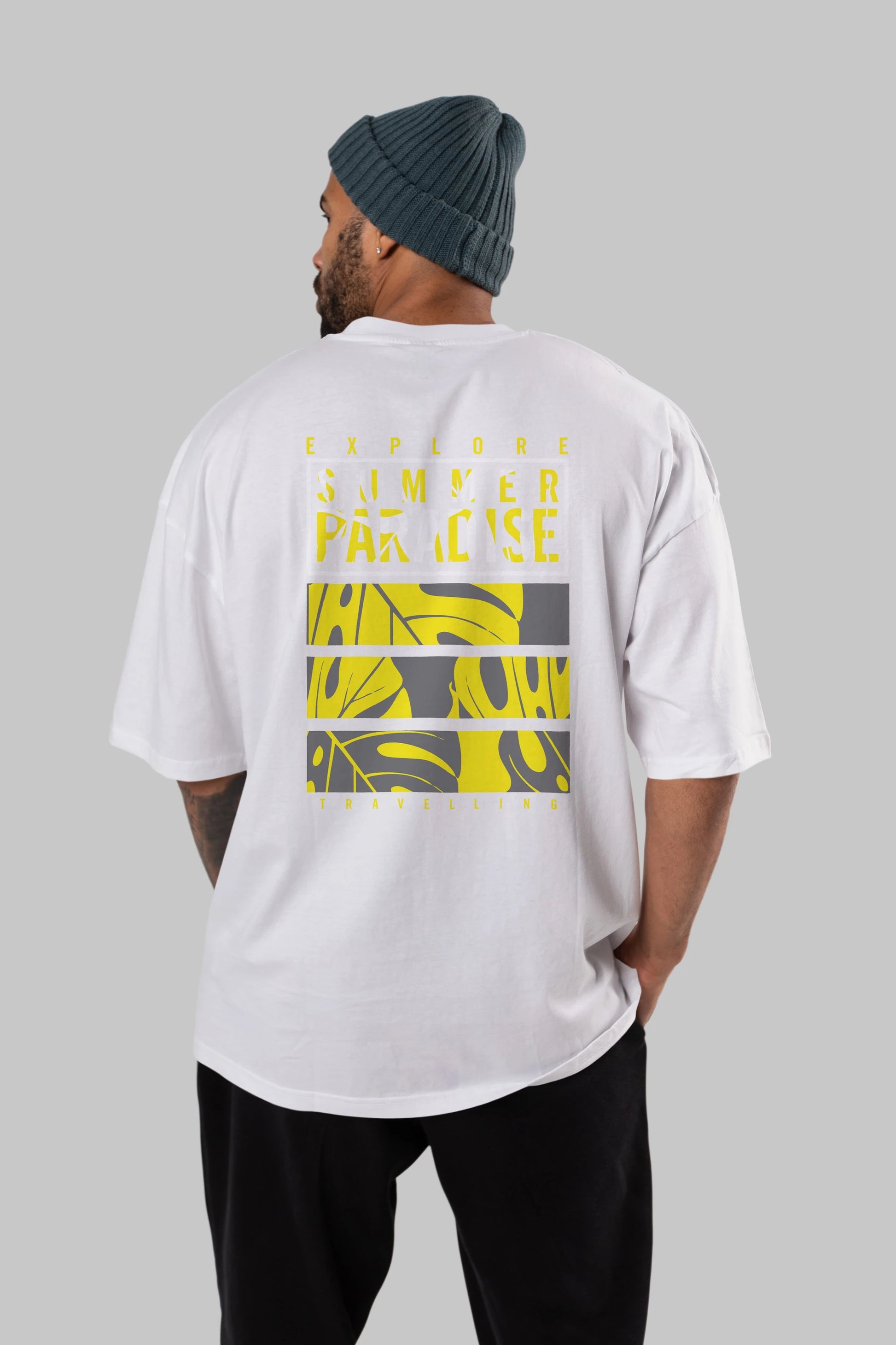 Summer Paradise Arka Baskılı Oversize t-shirt Erkek Kadın Unisex