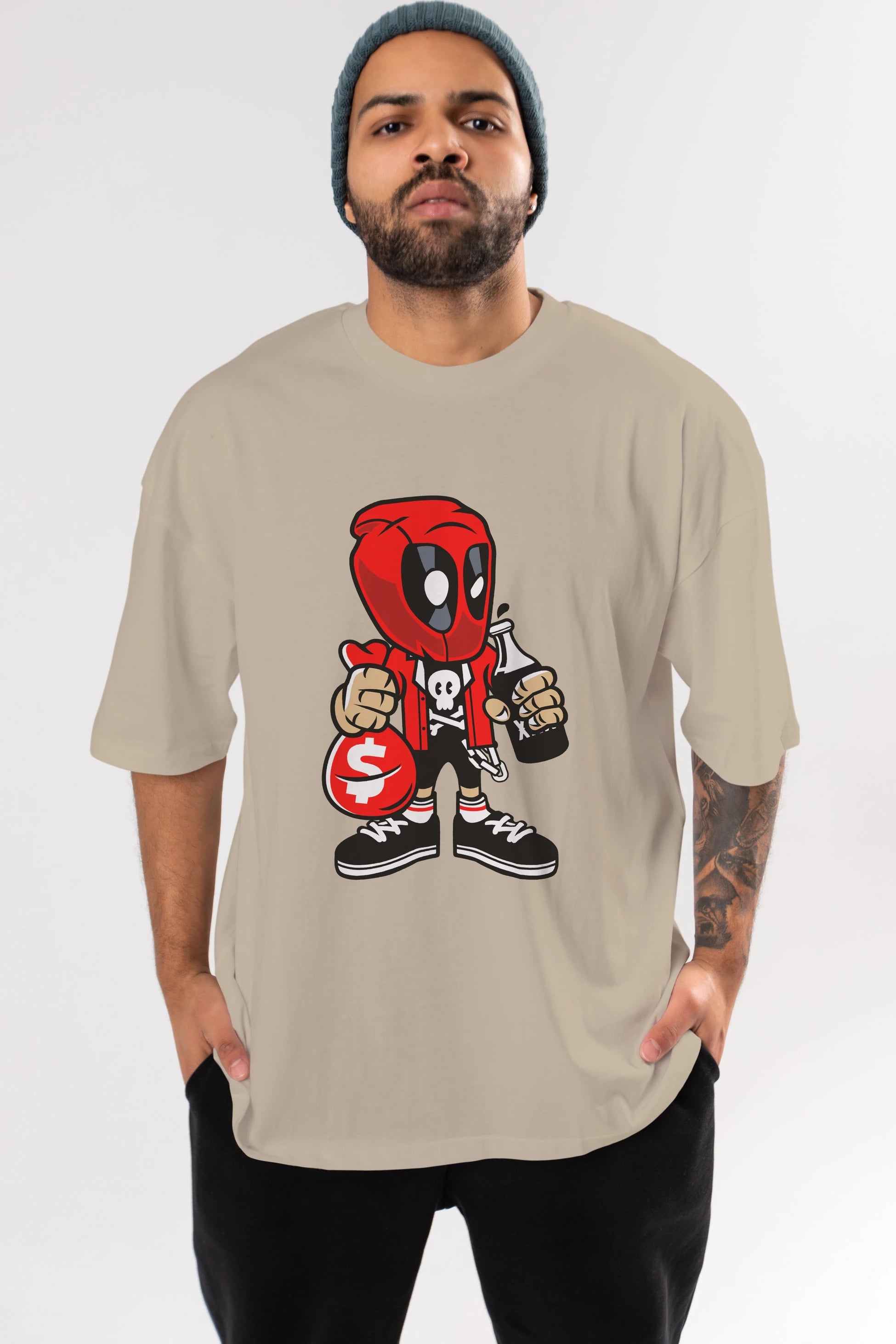 Deadpool (20) Ön Baskılı Oversize t-shirt Erkek Kadın Unisex %100 Pamuk Bisiklet Yaka tişort