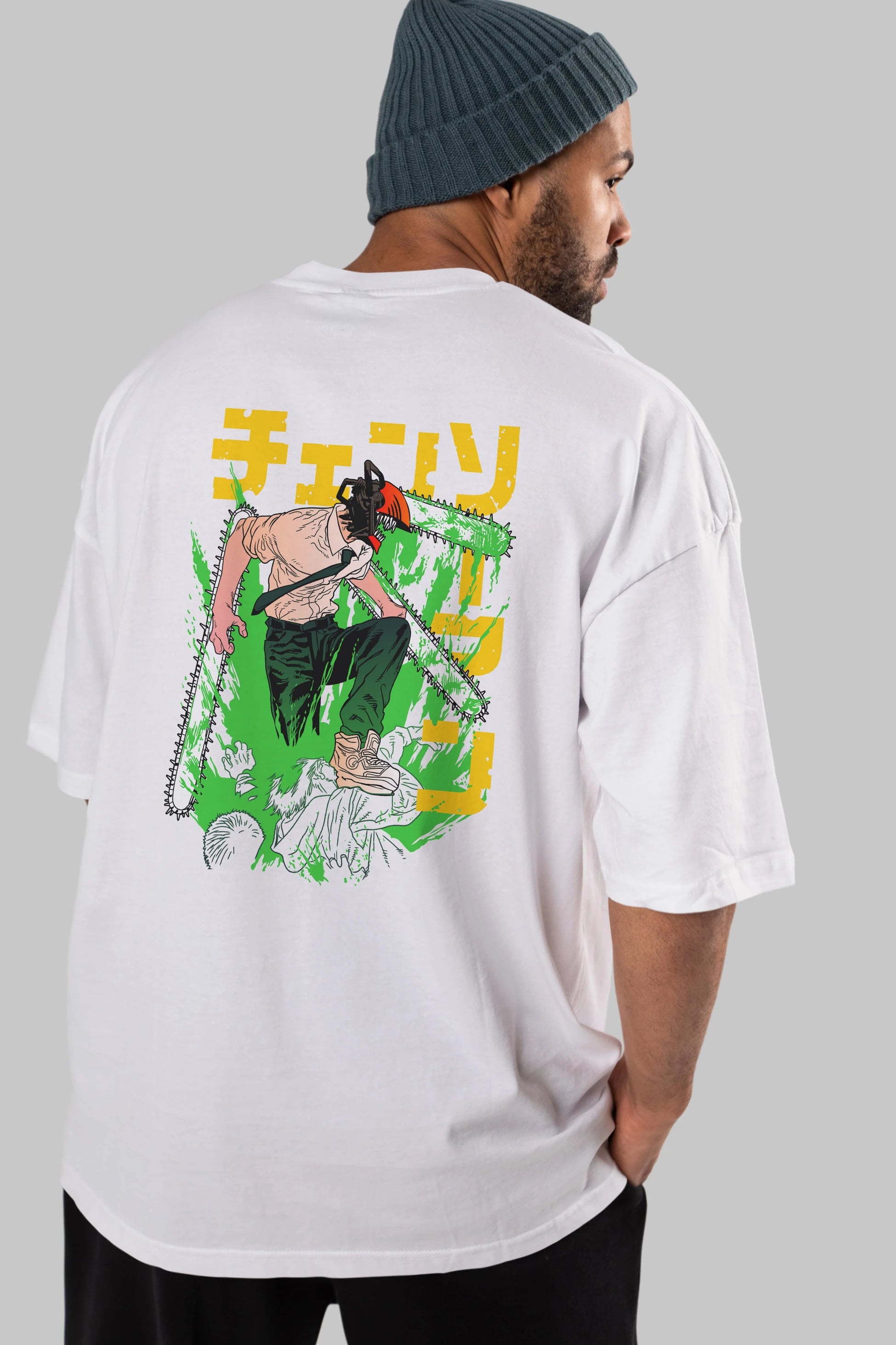 CHAINSAWMAN DENJI Anime Arka Baskılı Oversize t-shirt Erkek Kadın Unisex
