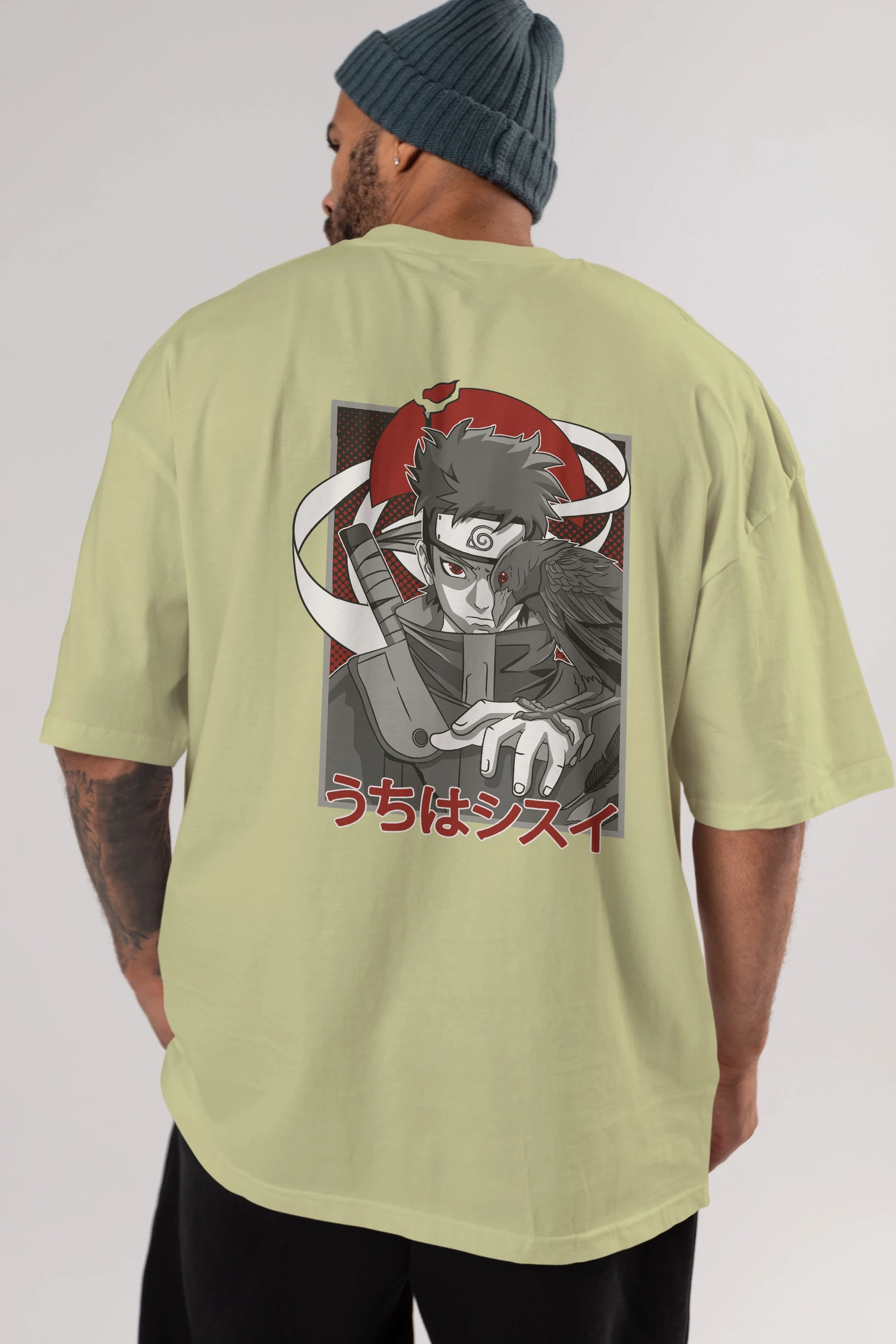 SHISUI UCHIHA NARUTO Anime Arka Baskılı Oversize t-shirt Erkek Kadın Unisex