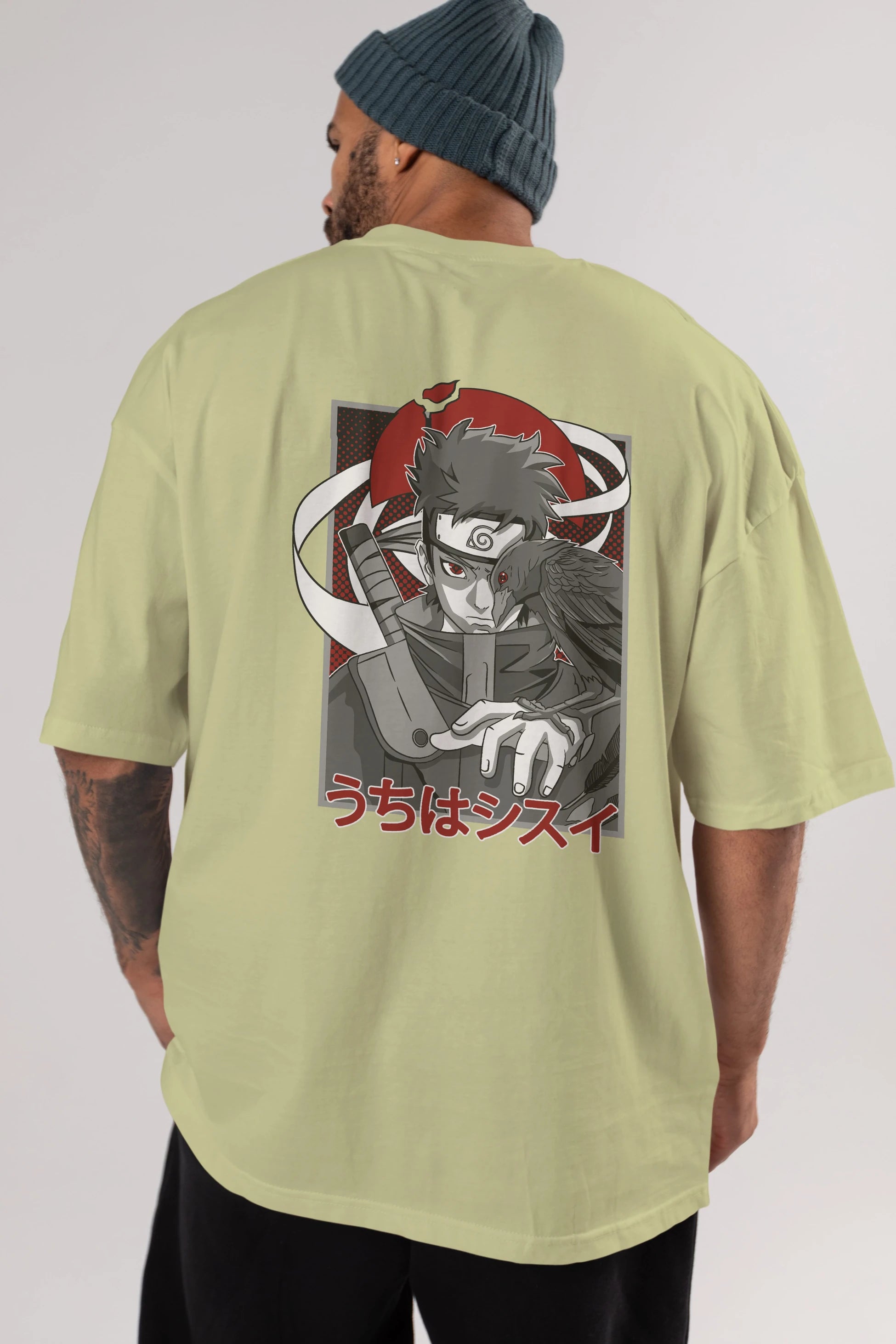 SHISUI UCHIHA NARUTO Anime Arka Baskılı Oversize t-shirt Erkek Kadın Unisex