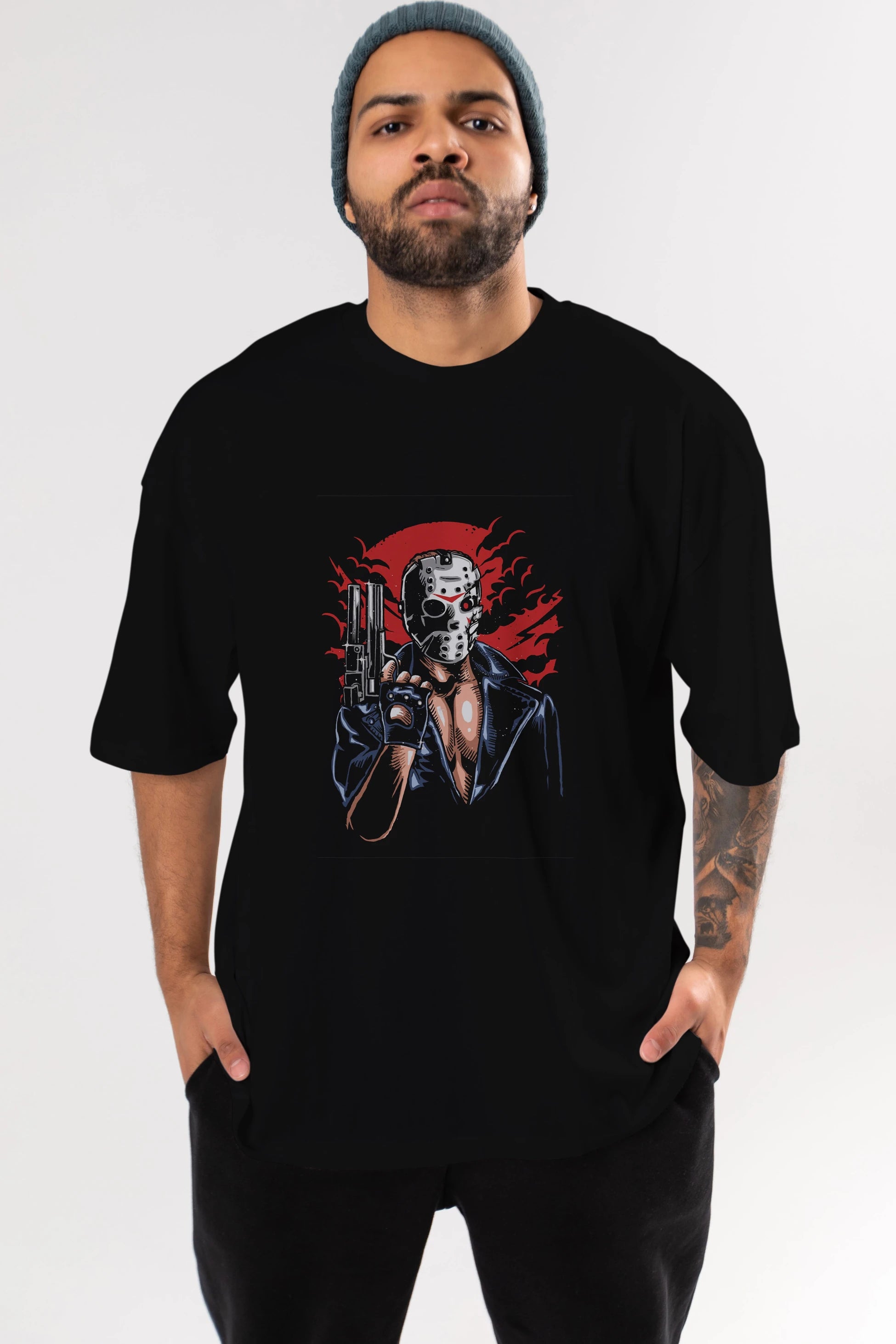 Jason Will Be Back Ön Baskılı Oversize t-shirt Erkek Kadın Unisex %100 Pamuk tişort