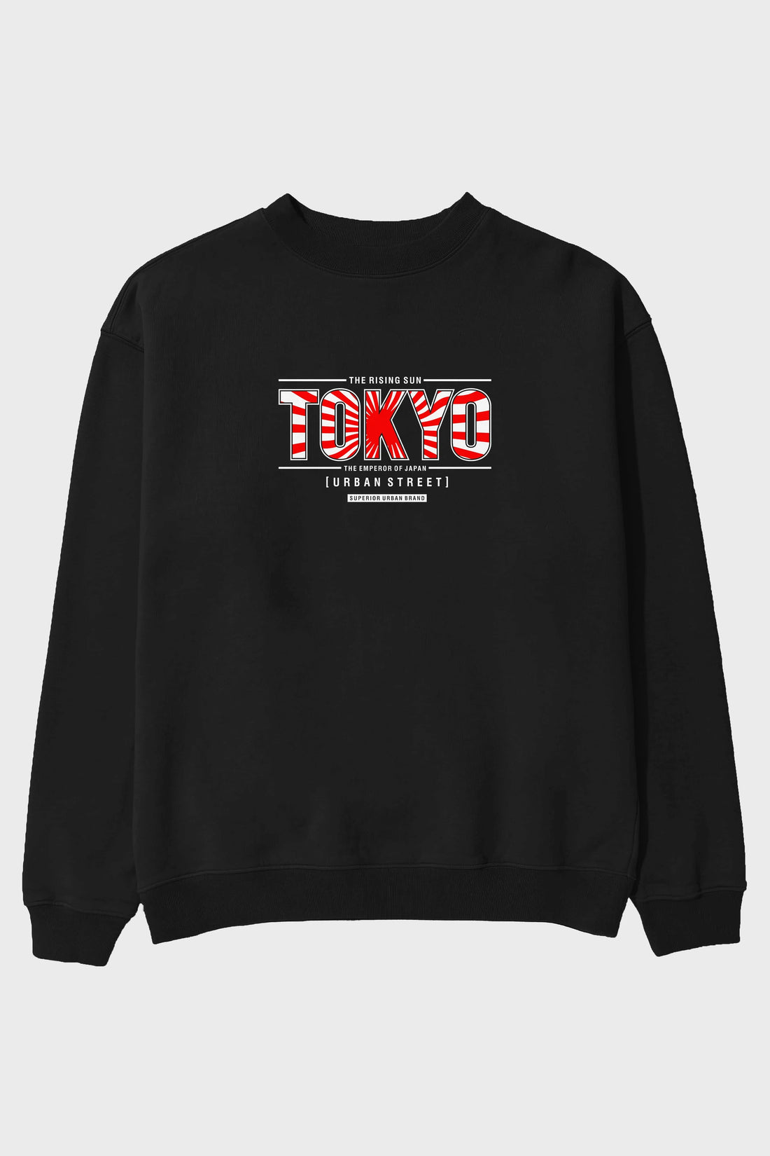 Tokyo Ön Baskılı Oversize Sweatshirt Erkek Kadın Unisex