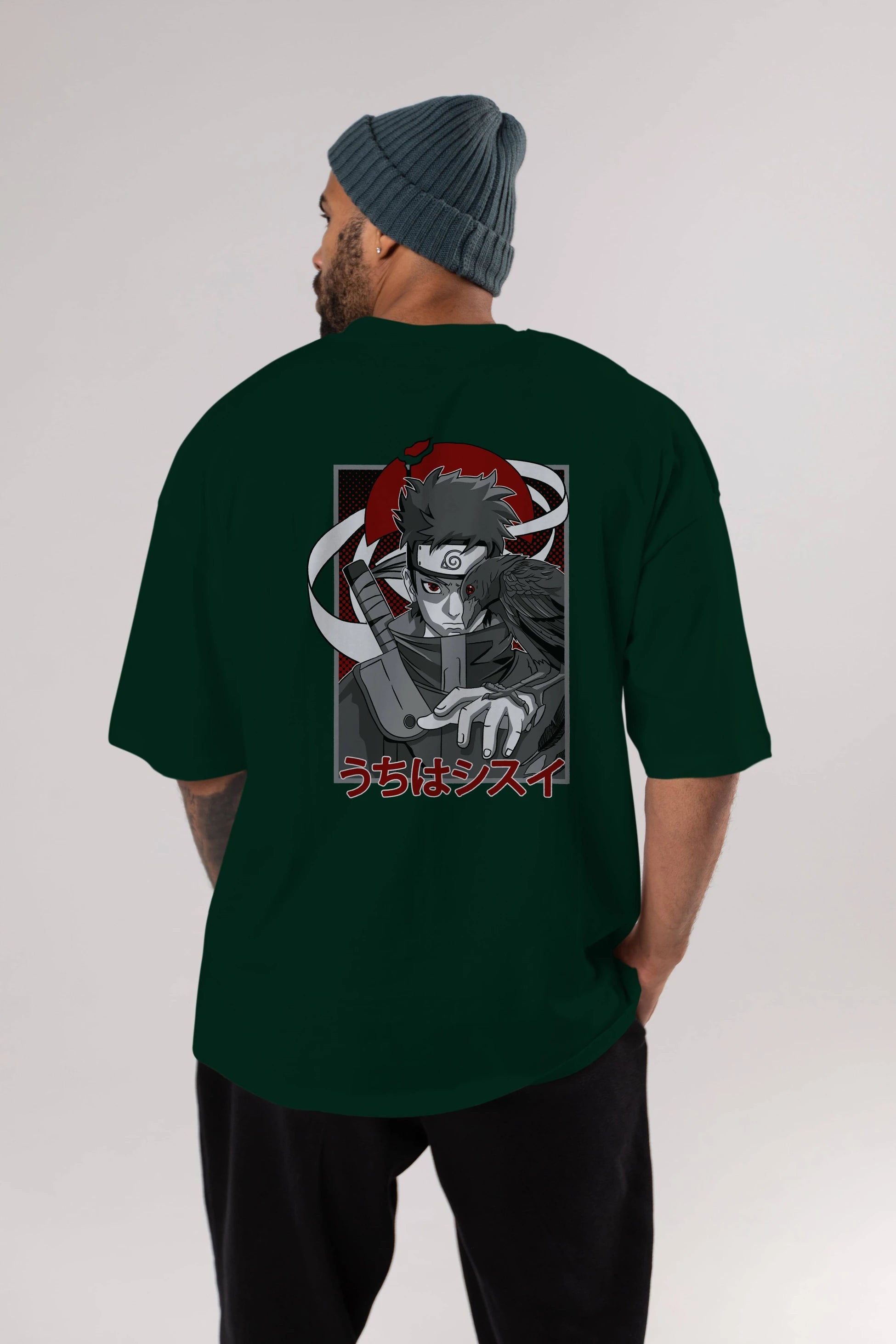 SHISUI UCHIHA NARUTO Anime Arka Baskılı Oversize t-shirt Erkek Kadın Unisex