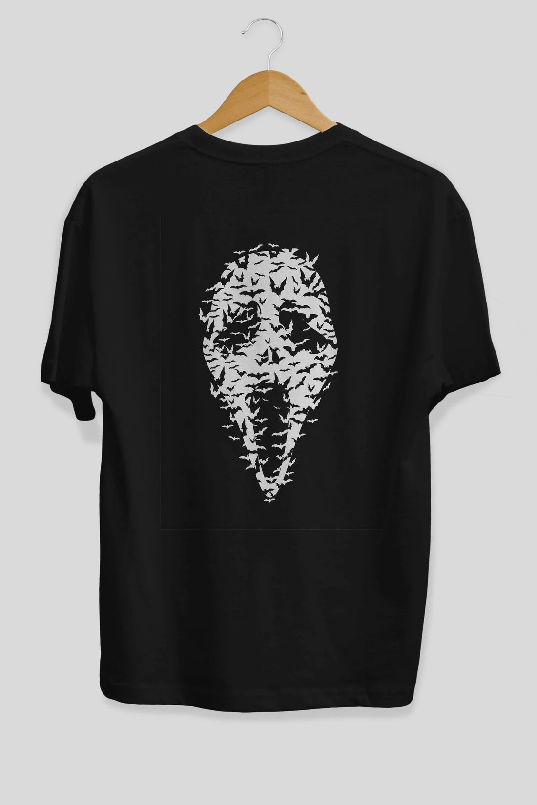 Ghost Face Bats Arka Baskılı Oversize t-shirt %100 pamuk Erkek Kadın Unisex