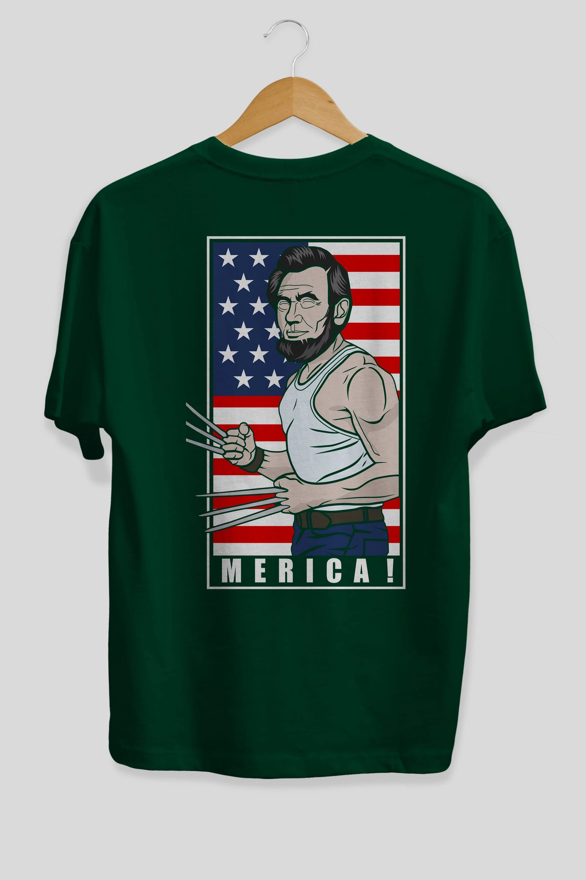 Wolverlincoln Arka Baskılı Oversize t-shirt Erkek Kadın Unisex %100 Pamuk tişort