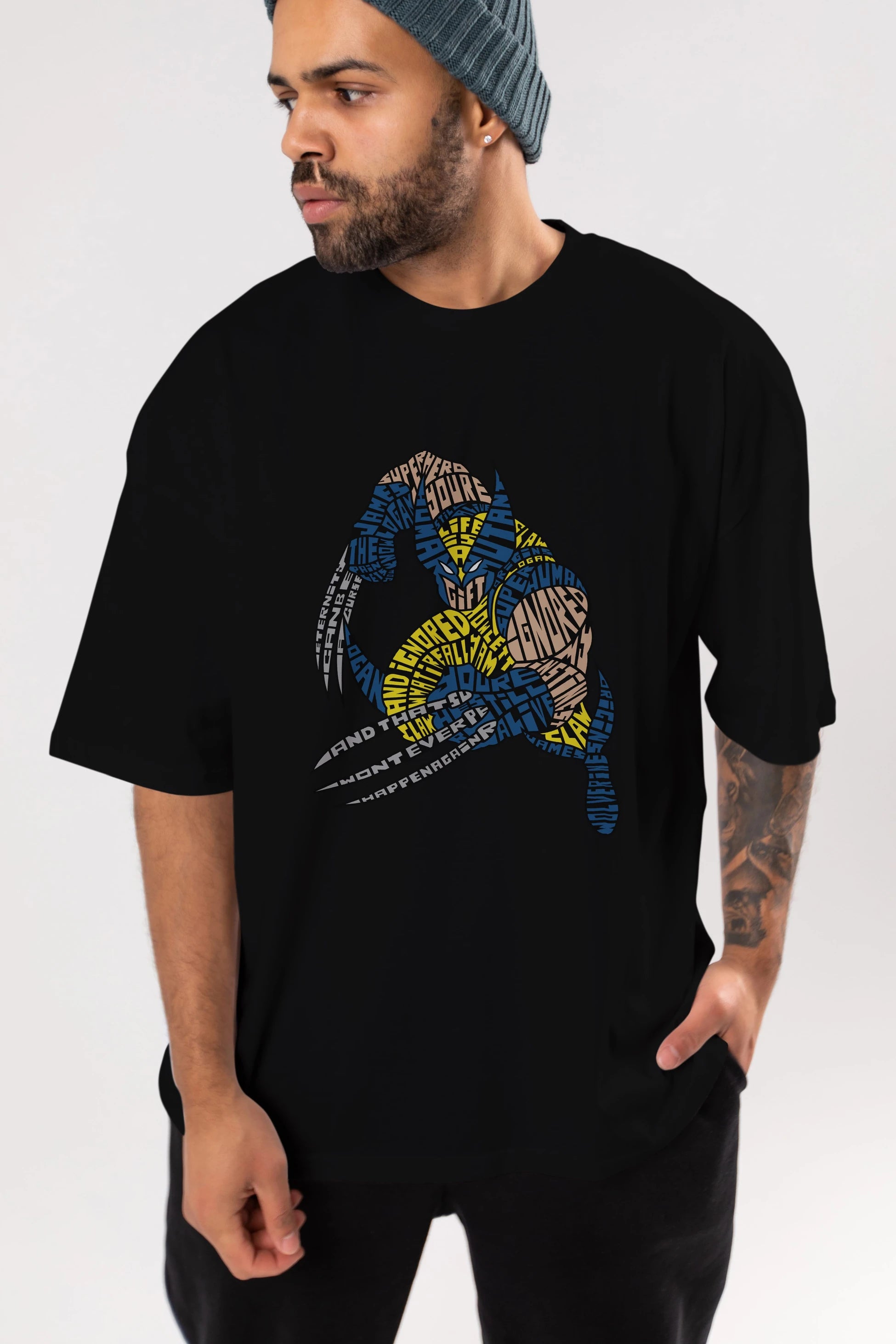 Logan Ön Baskılı Oversize t-shirt %100 pamuk Erkek Kadın Unisex