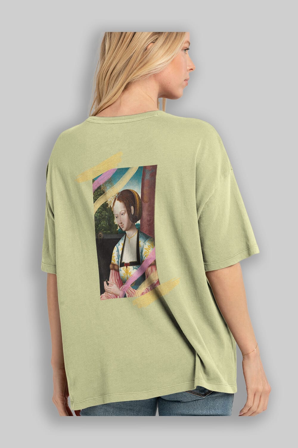 Woman Portrait Arka Baskılı Oversize t-shirt Erkek Kadın Unisex