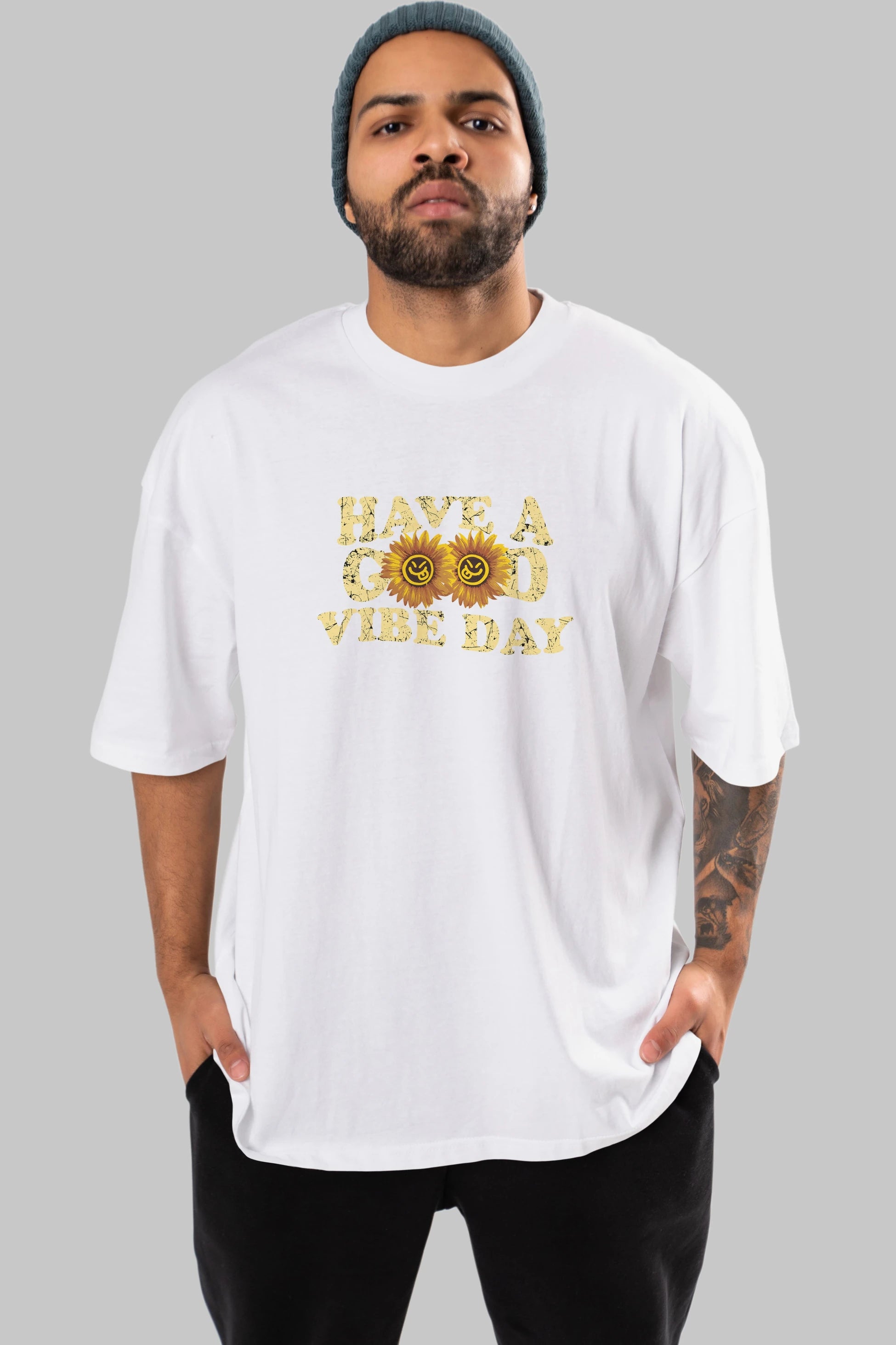 Have a Good Vibe Day Ön Baskılı Oversize t-shirt Erkek Kadın Unisex
