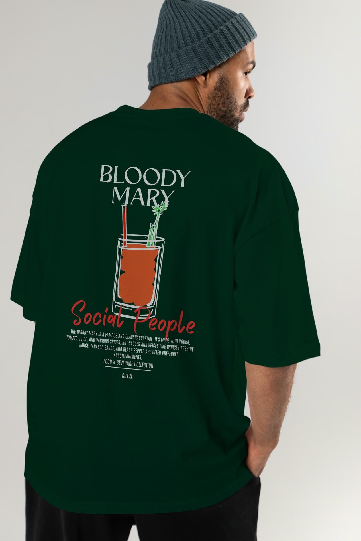 Bloody Mary Kokteyl Serisi Baskılı Oversize t-shirt Erkek Kadın Unisex %100 Pamuk Bisiklet Yaka tişort