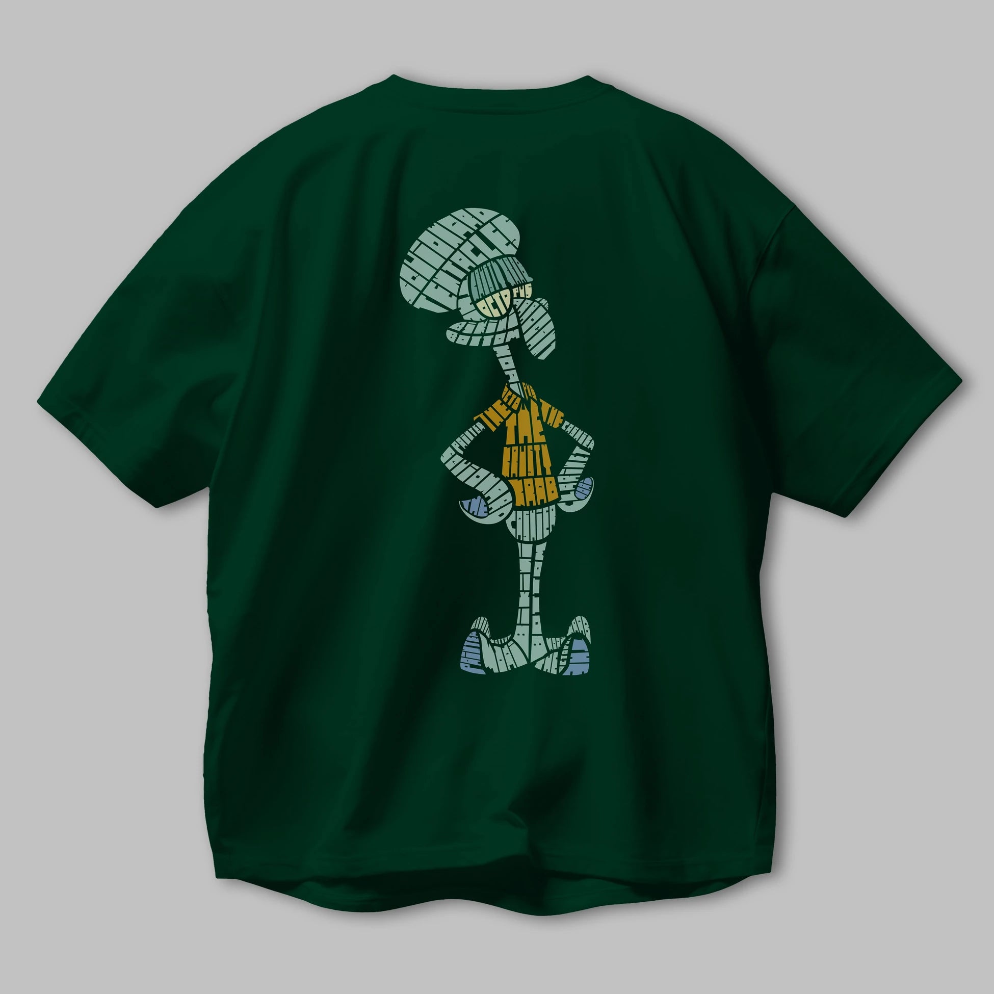 Squidward Arka Baskılı Oversize t-shirt %100 pamuk Erkek Kadın Unisex